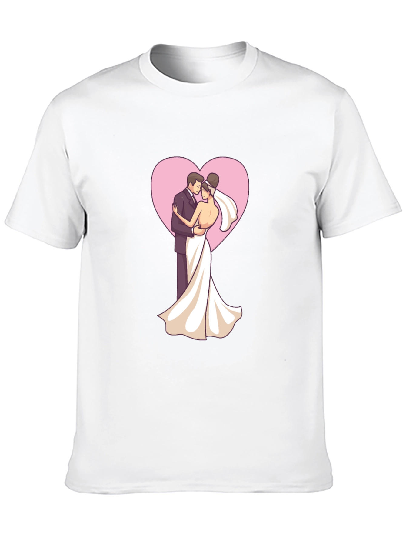 Bride & Groom Heart Tee - Black