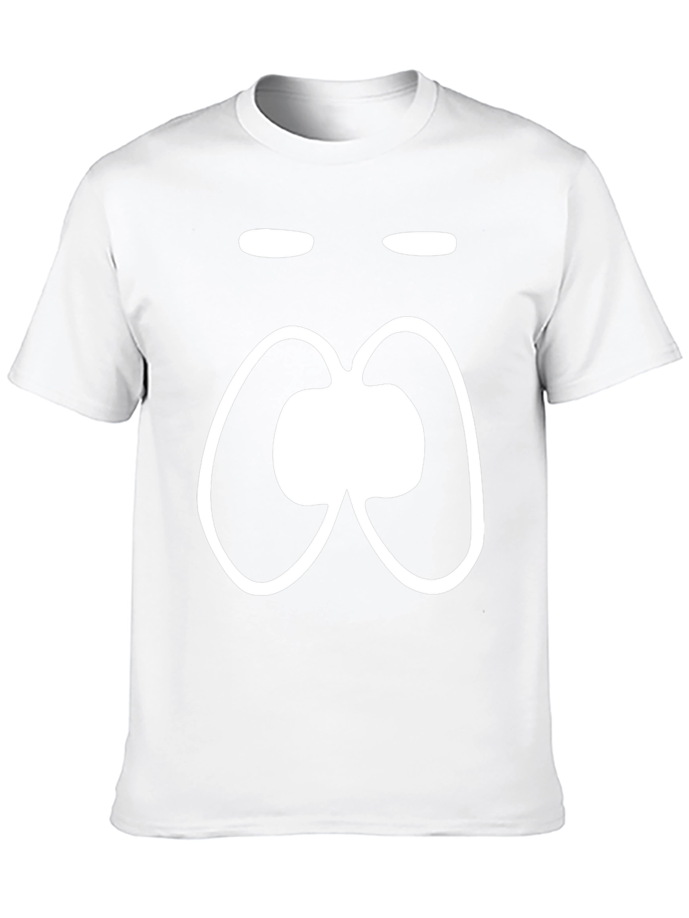 Funny Face Black T-Shirt White Cartoon Graphic