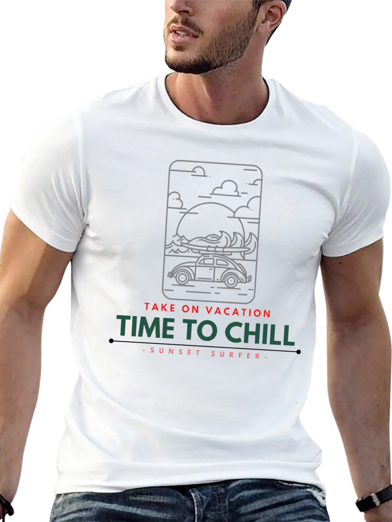 Sunset Surfer Tee - Time to Chill Vacation Shirt