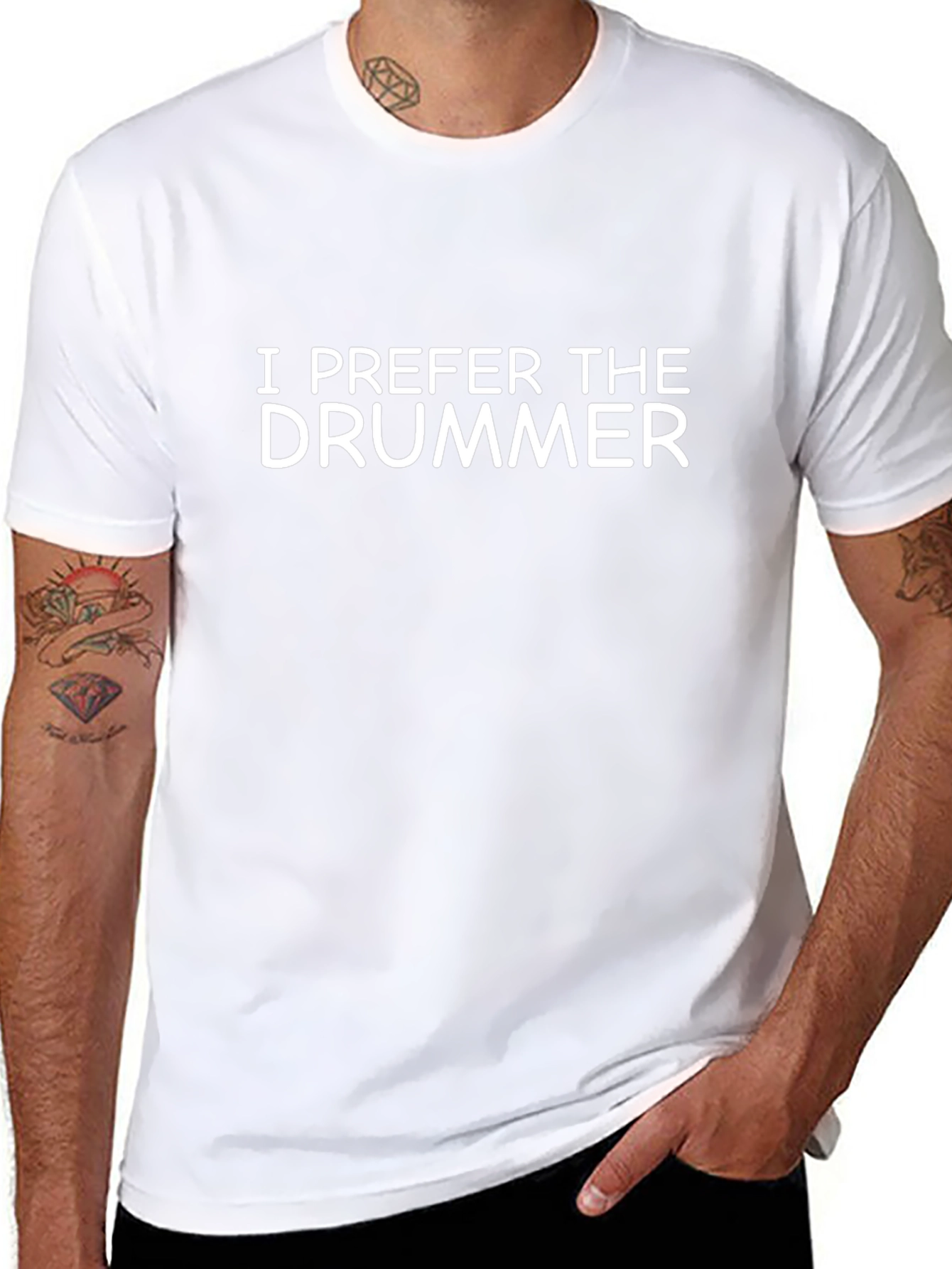 I Prefer The Drummer Black Graphic Tee