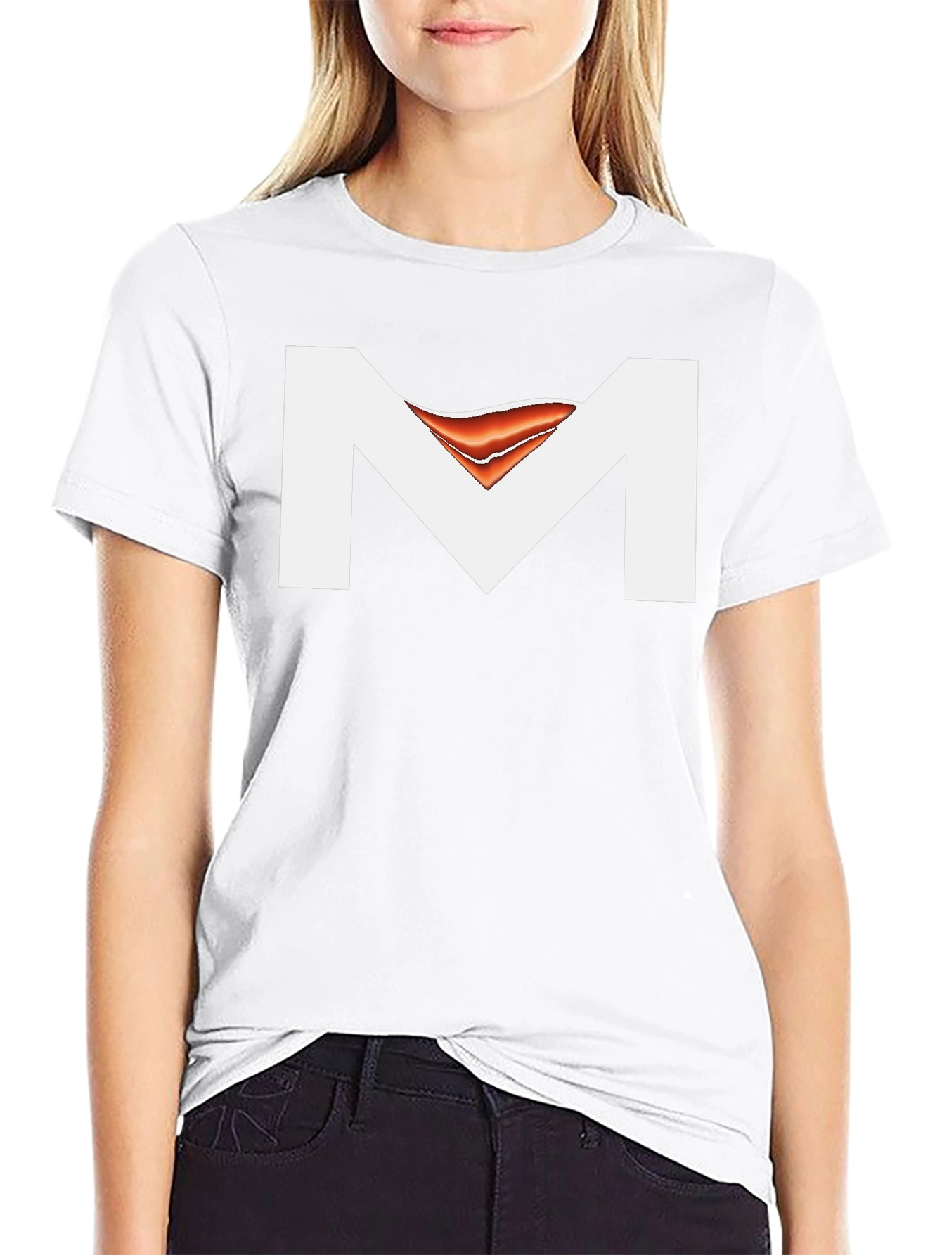 Black T-Shirt with Abstract M Design