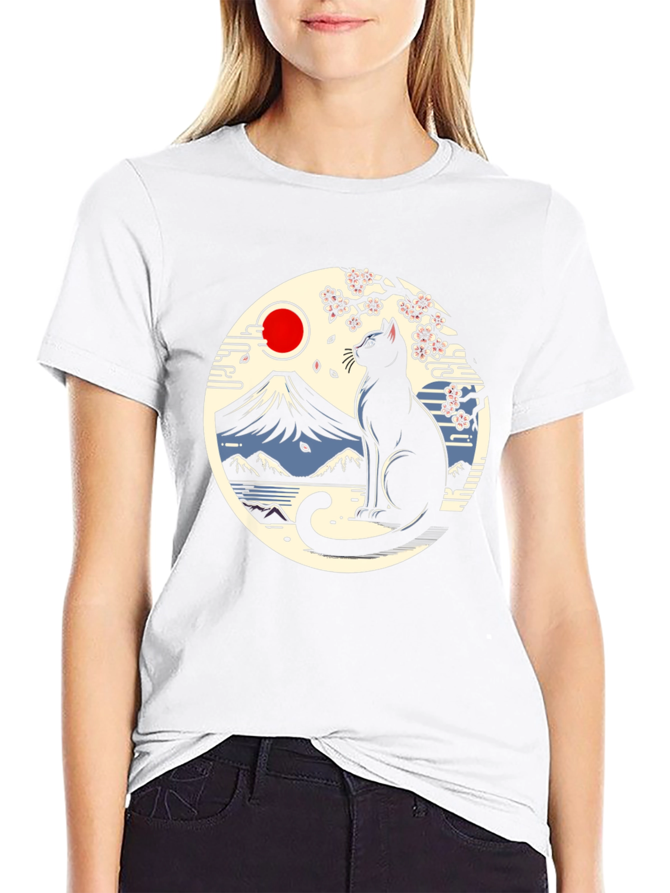 Black Cat Japanese Art T-Shirt