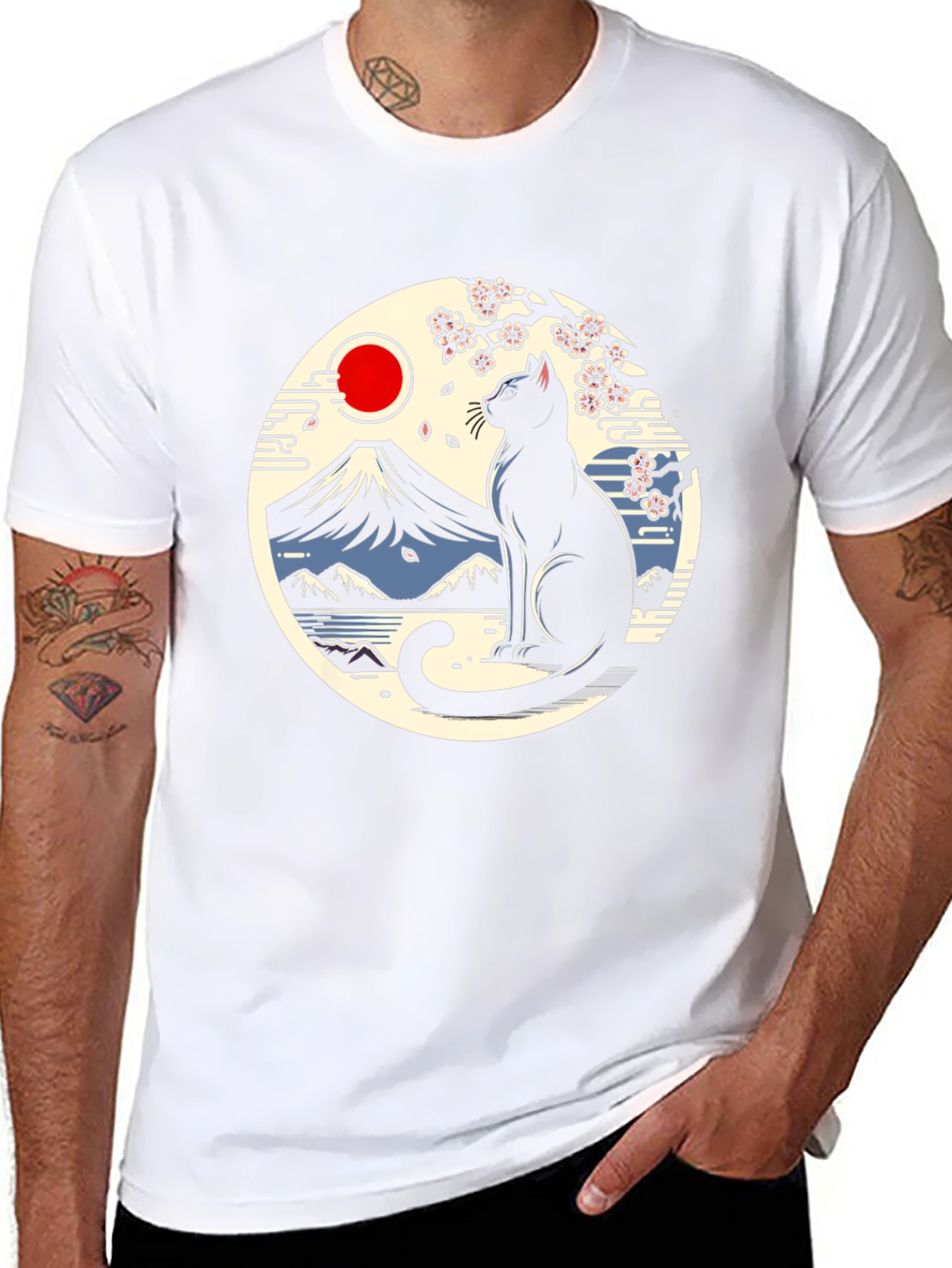 Black Cat Japanese Art T-Shirt