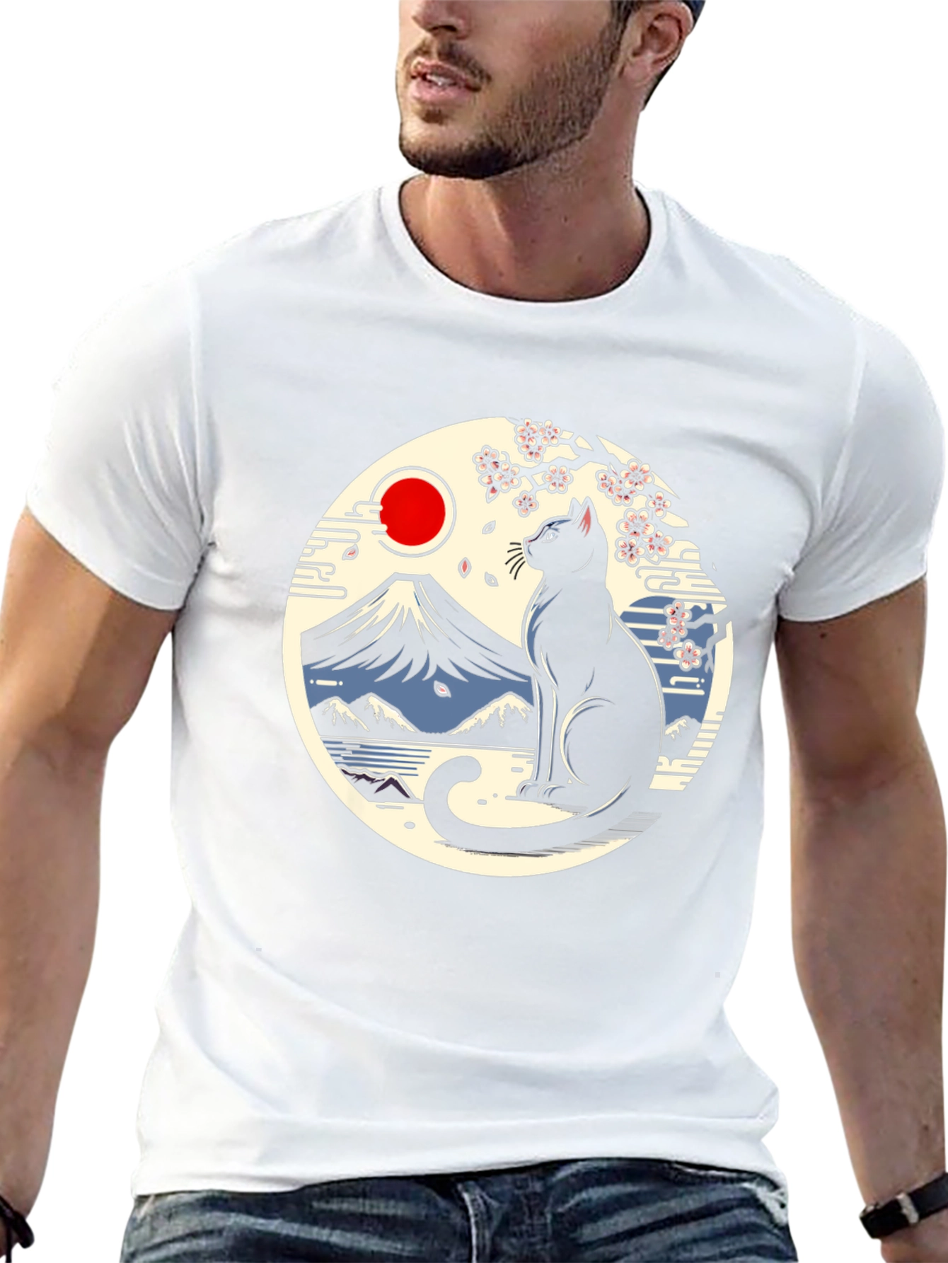Black Cat Japanese Art T-Shirt