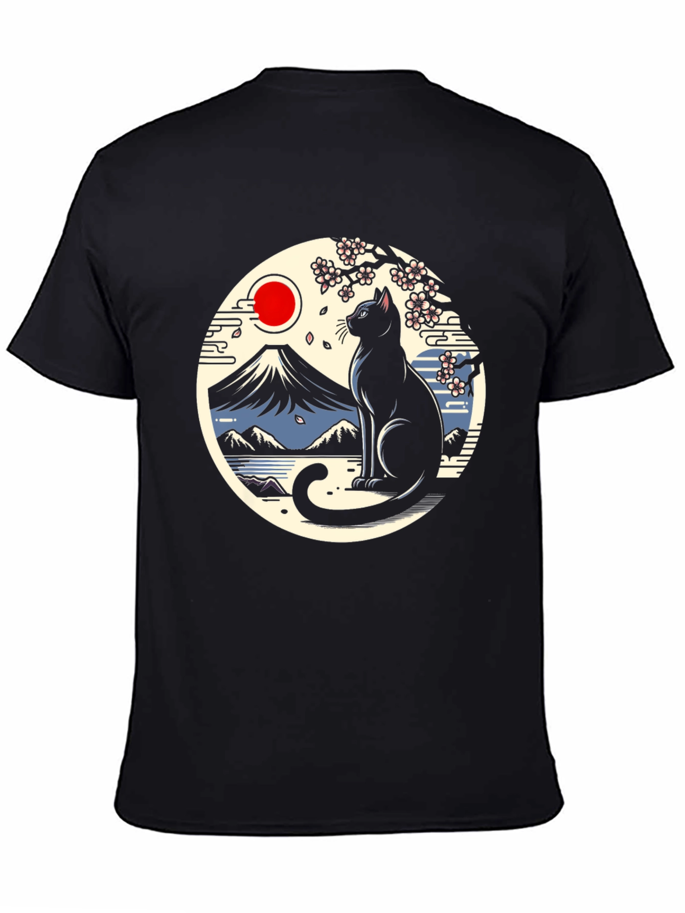 Black Cat Japanese Art T-Shirt