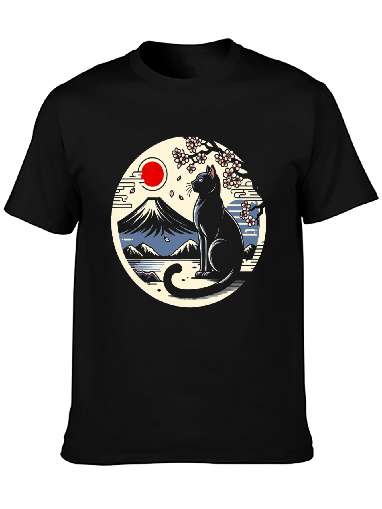 Black Cat Japanese Art T-Shirt