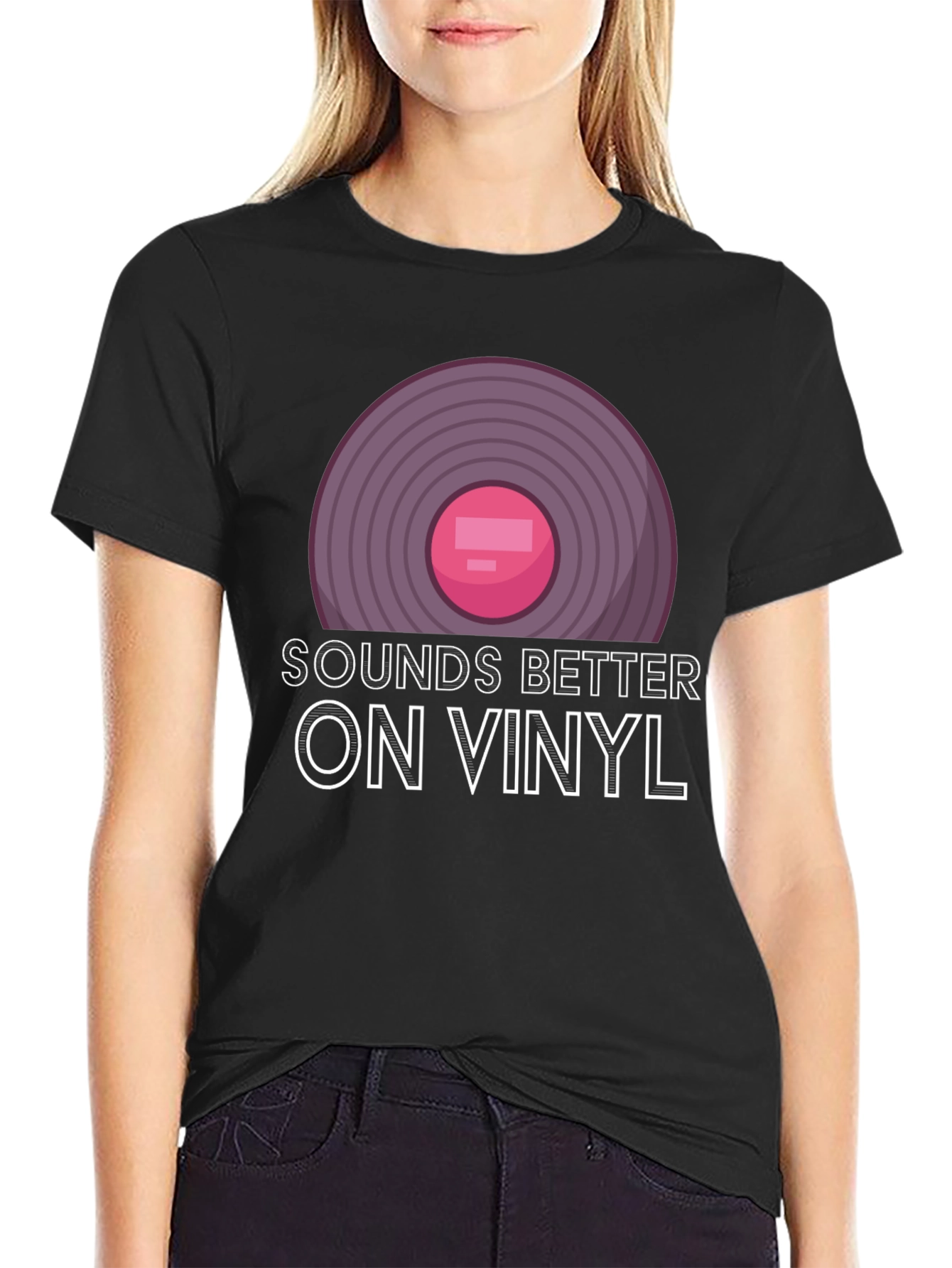 Sounds Better On Vinyl Black T-Shirt