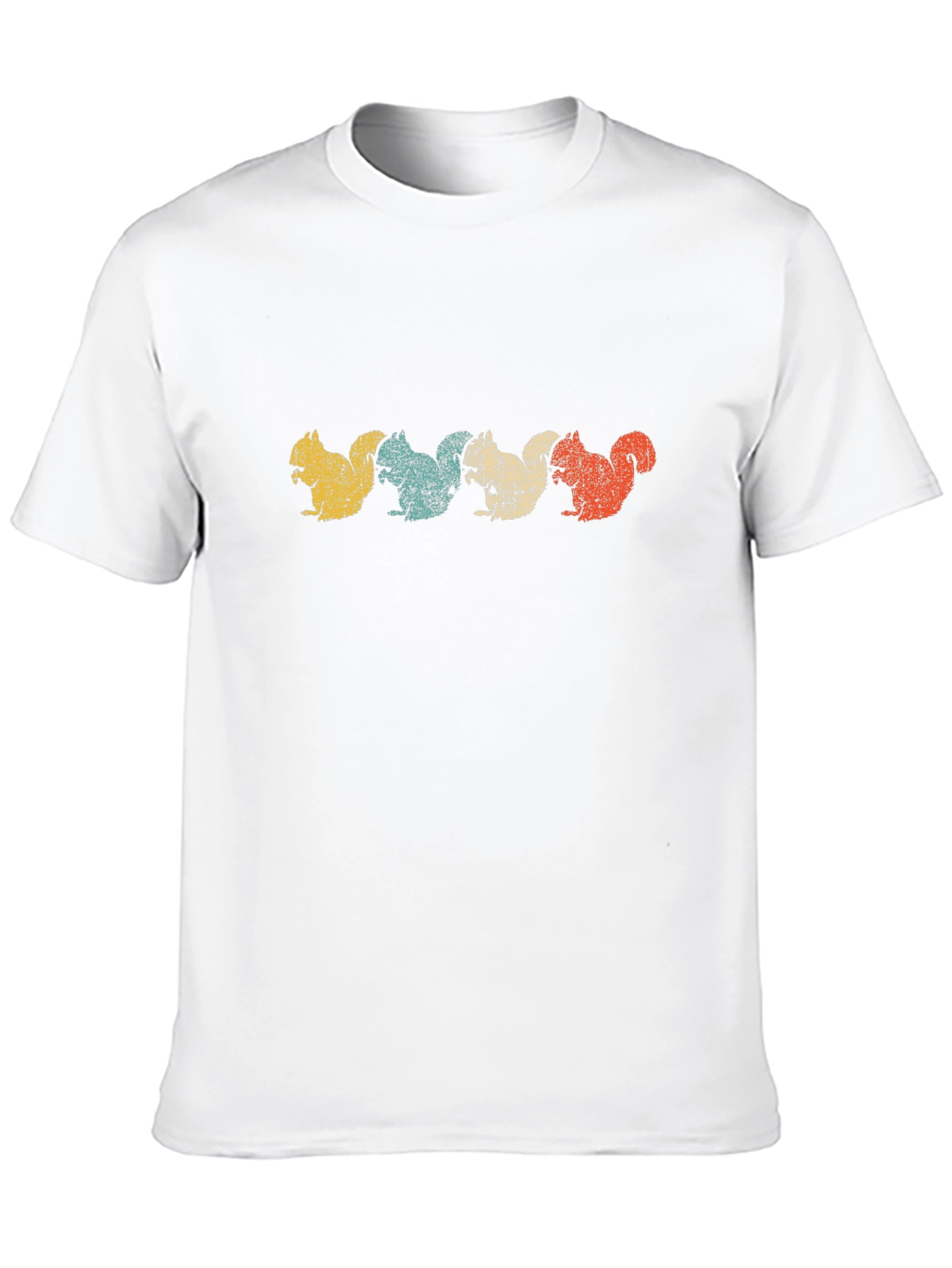 Retro Squirrel Graphic Tee - Black Cotton Blend