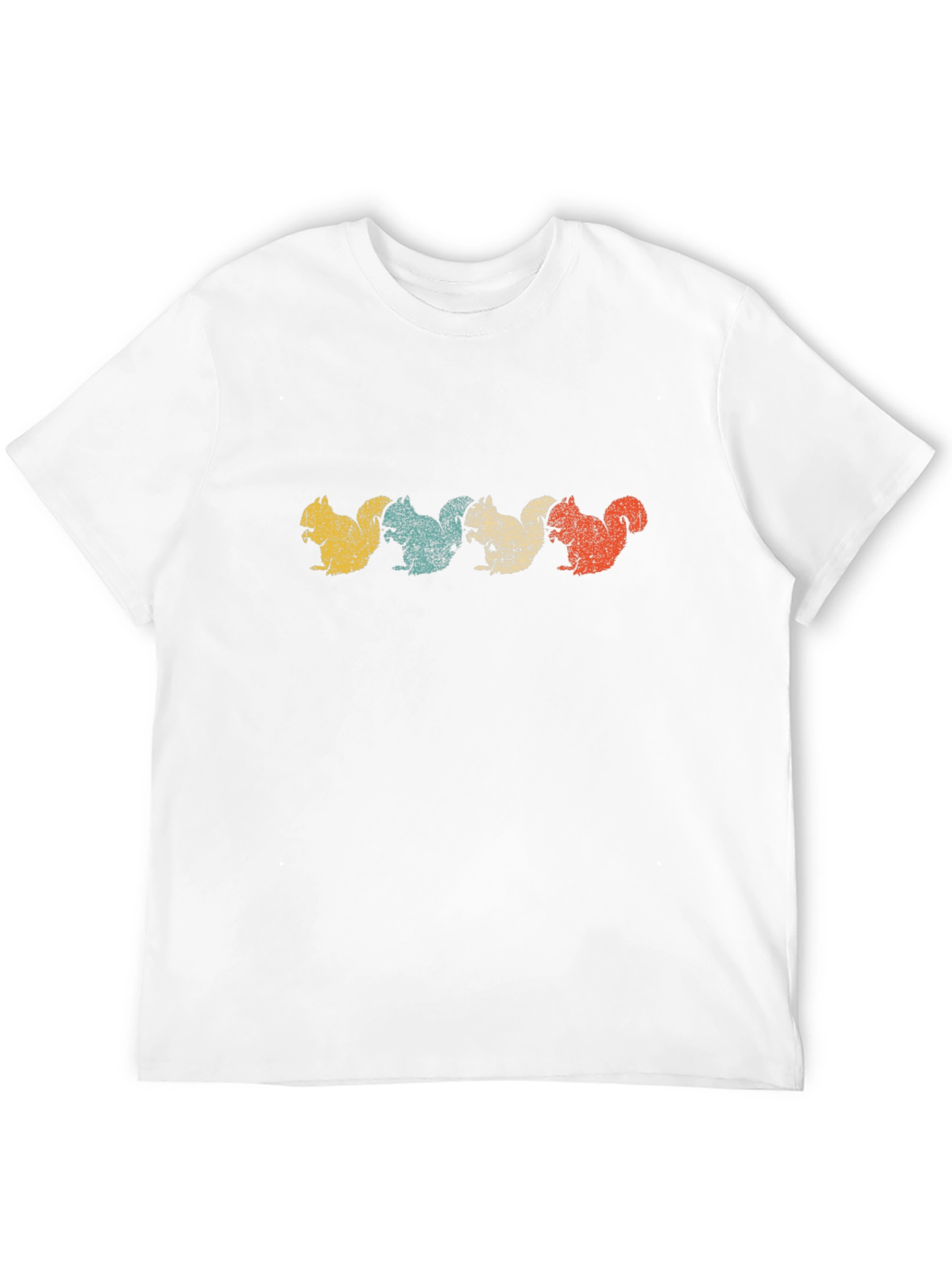 Retro Squirrel Graphic Tee - Black Cotton Blend