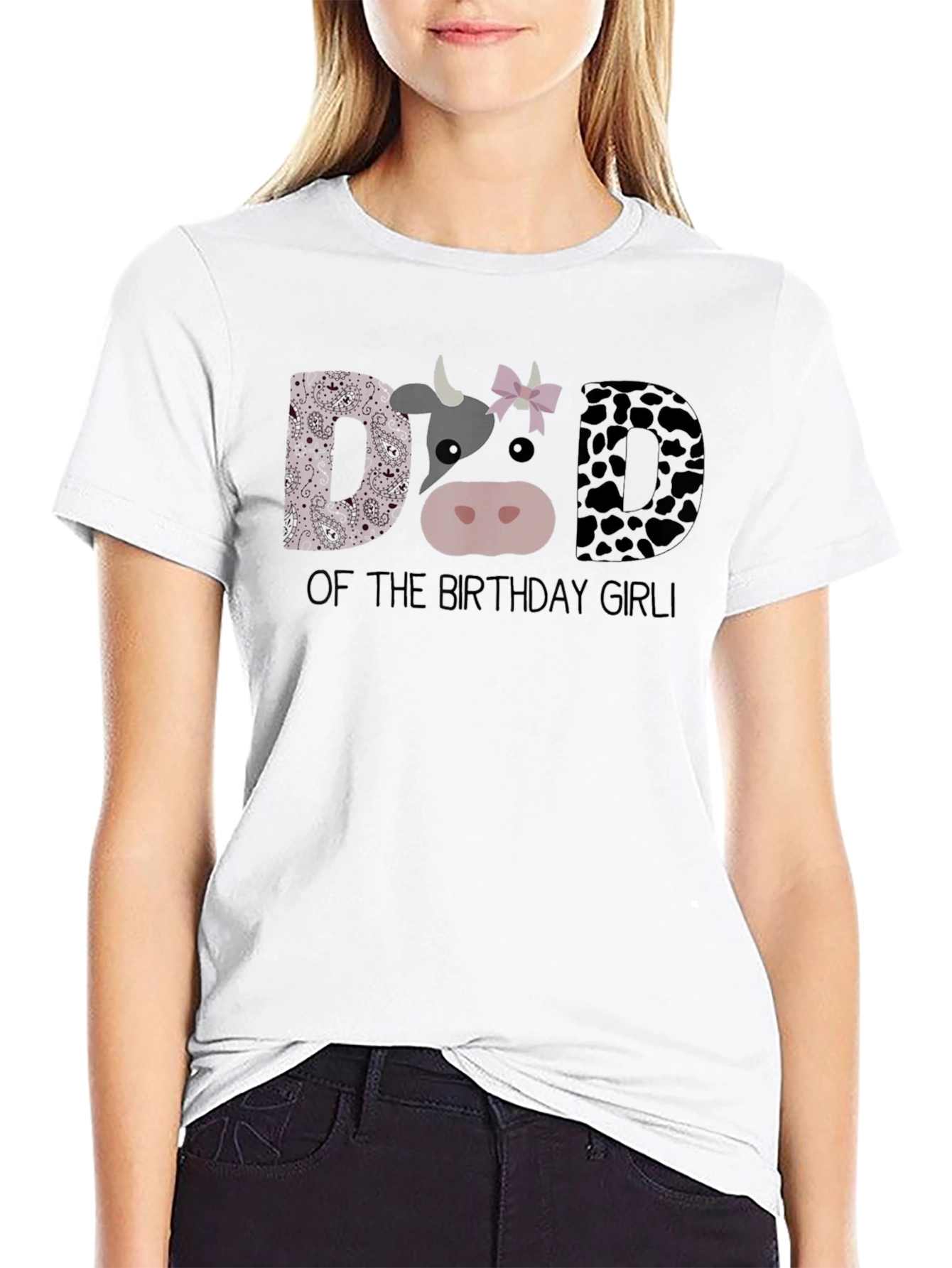 Dad of the Birthday Girl Cow T-Shirt