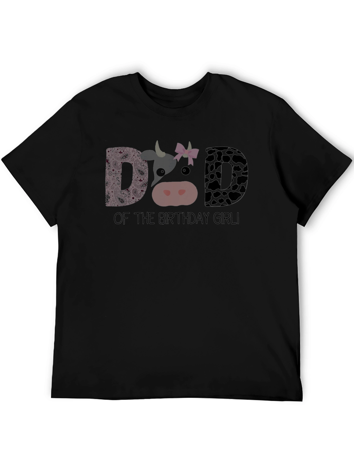 Dad of the Birthday Girl Cow T-Shirt