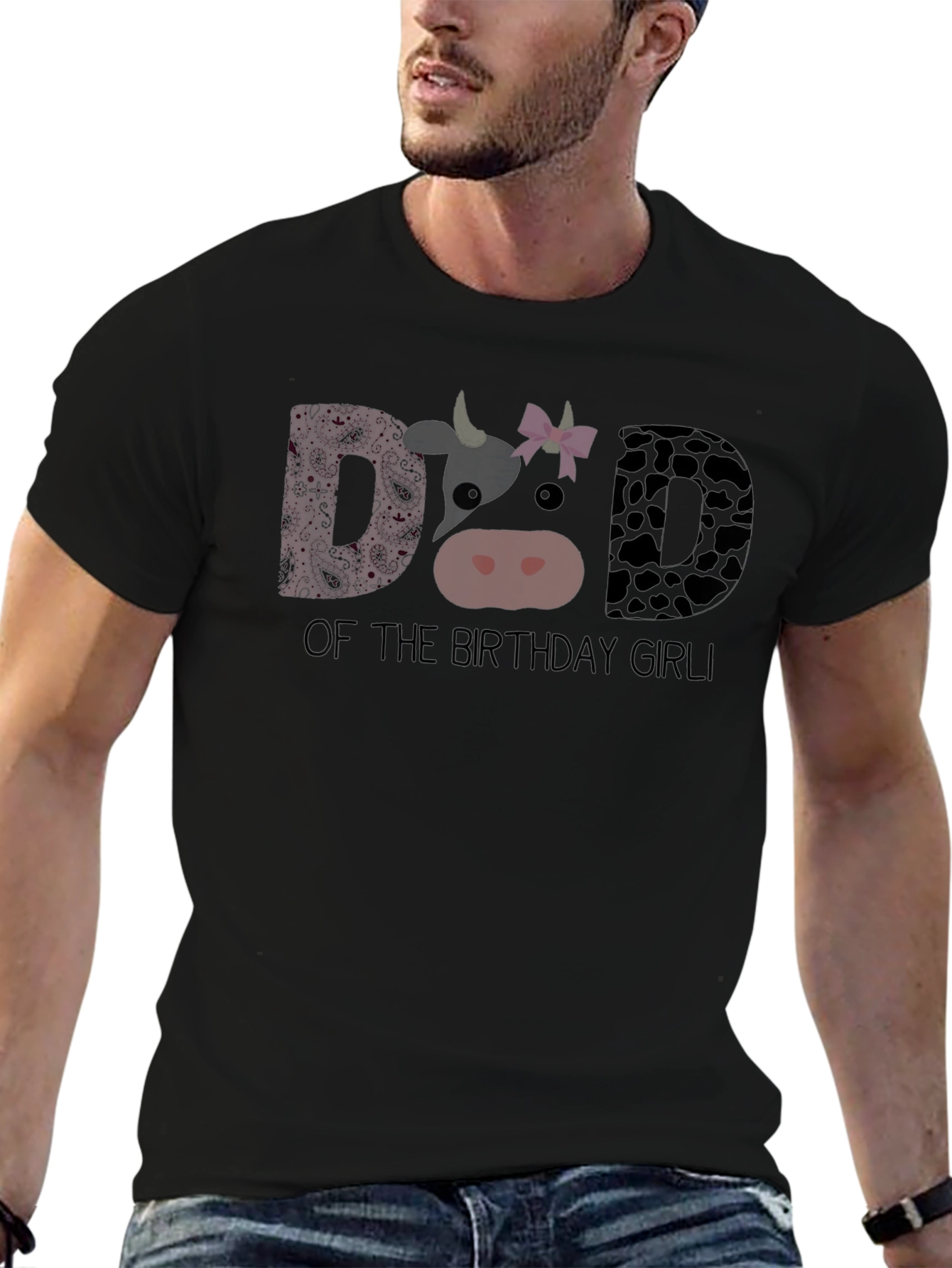 Dad of the Birthday Girl Cow T-Shirt