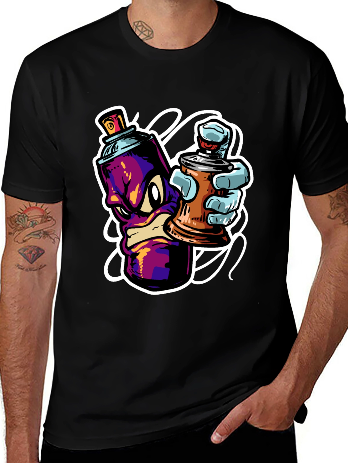 Graffiti Spray Can Graphic T-Shirt - Urban Streetwear