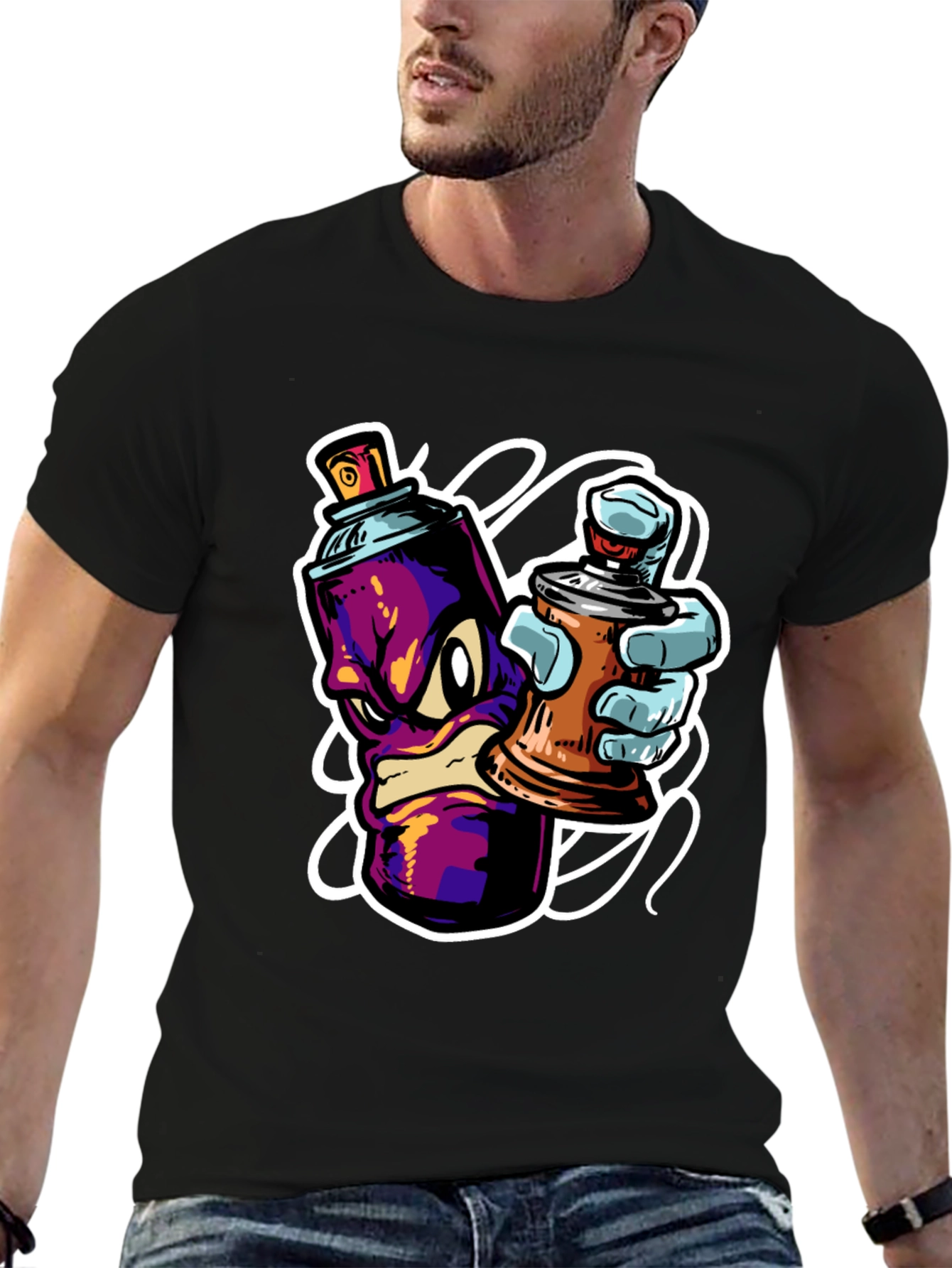 Graffiti Spray Can Graphic T-Shirt - Urban Streetwear