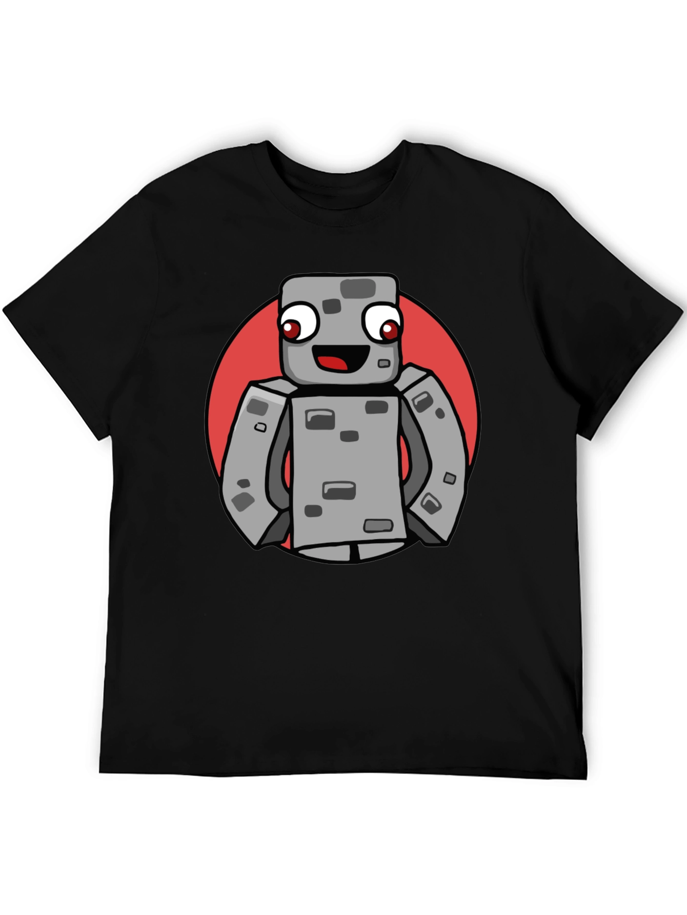 Minecraft Stone Golem Graphic Tee - Black