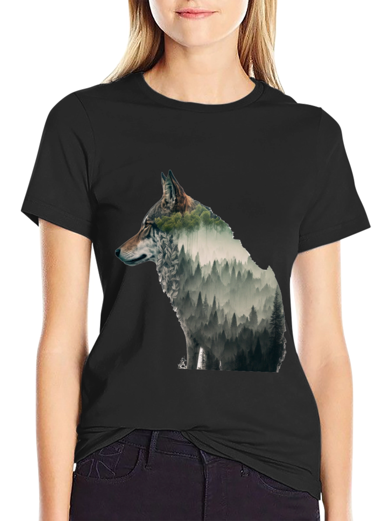 Wolf Forest Graphic Tee - Nature Inspired Design