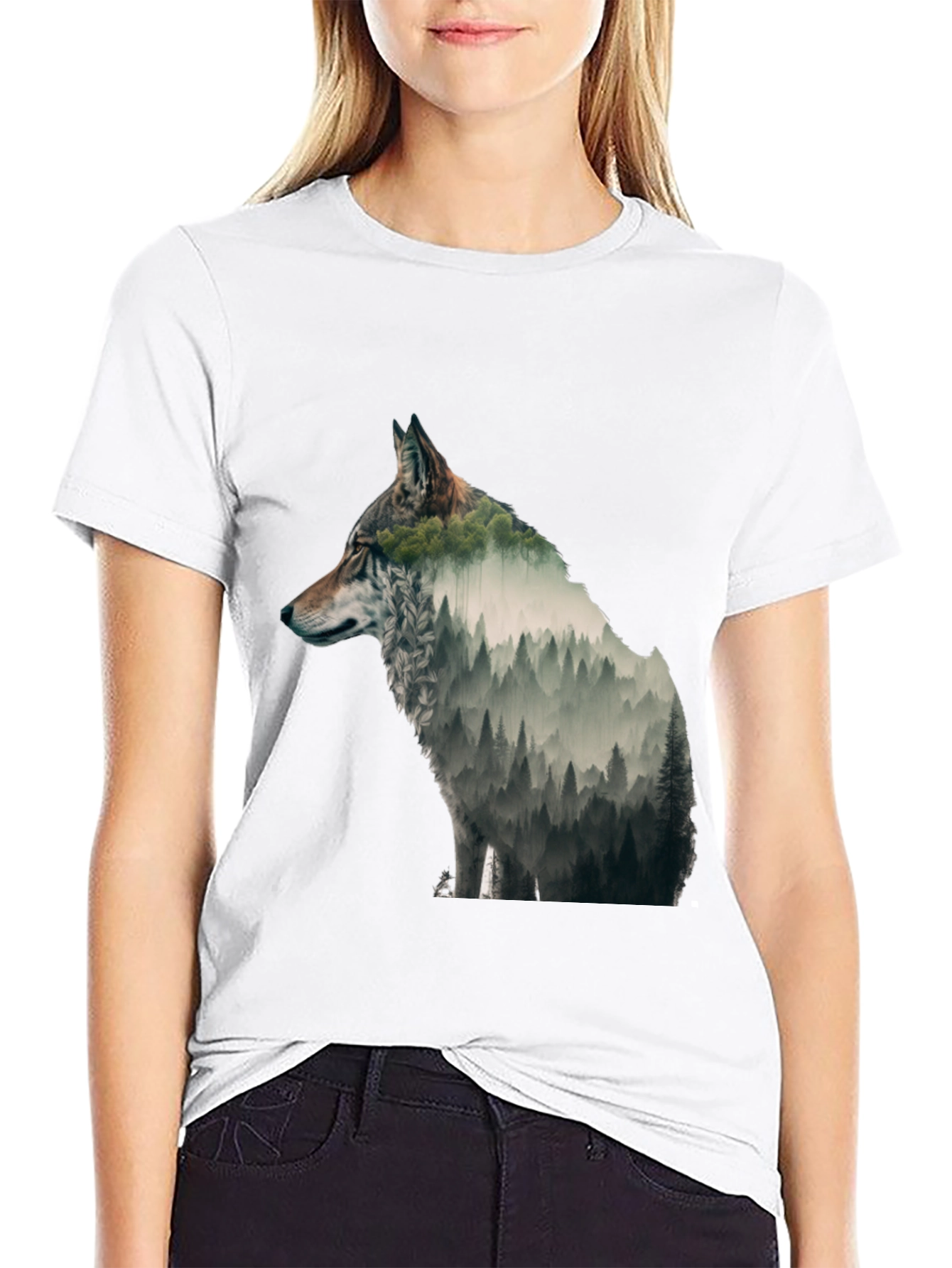 Wolf Forest Graphic Tee - Nature Inspired Design