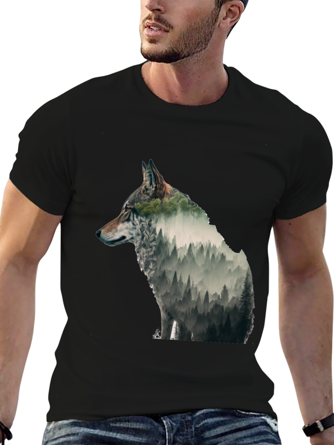 Wolf Forest Graphic Tee - Nature Inspired Design