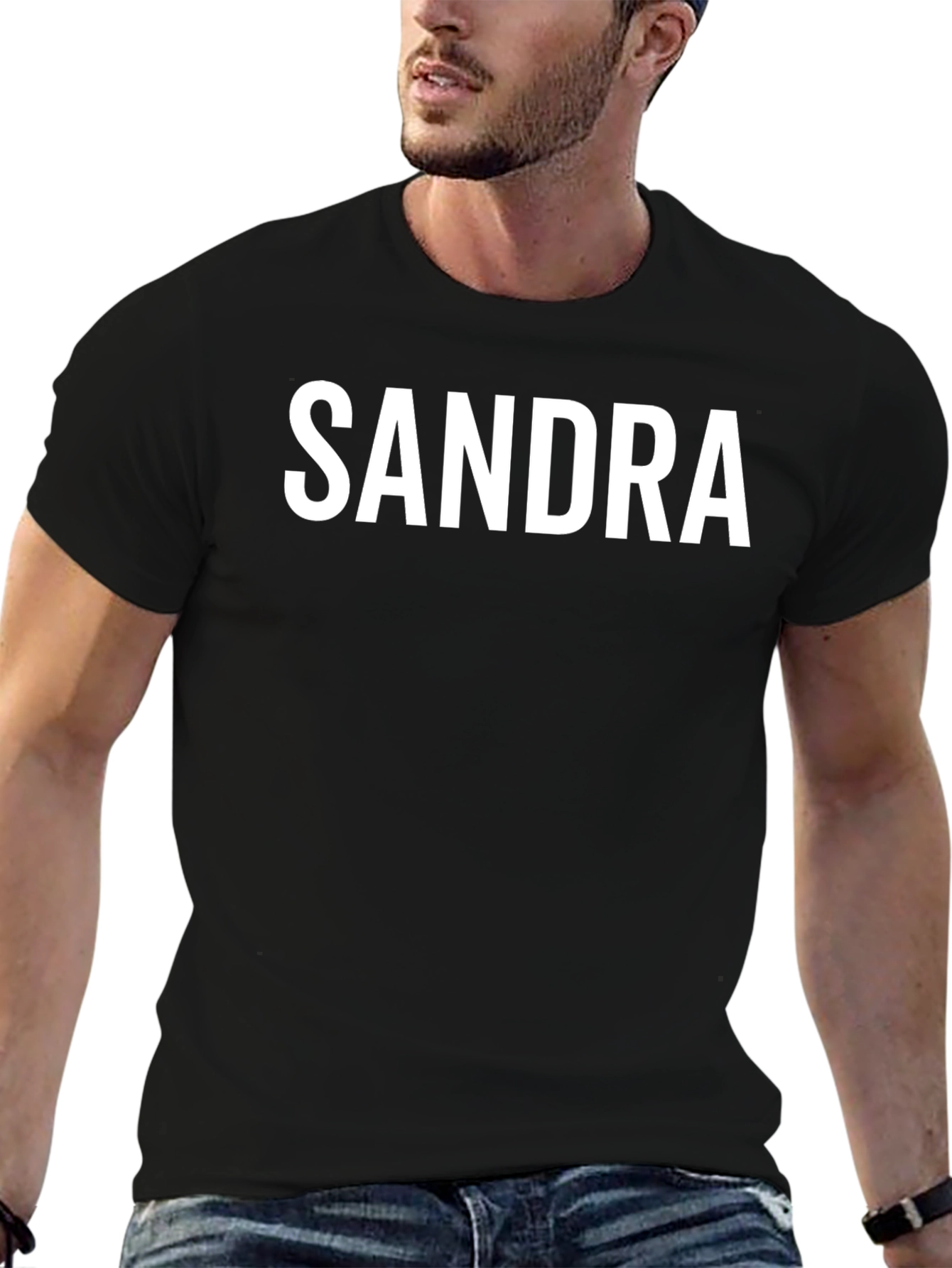 Sandra Custom Name Black T-Shirt