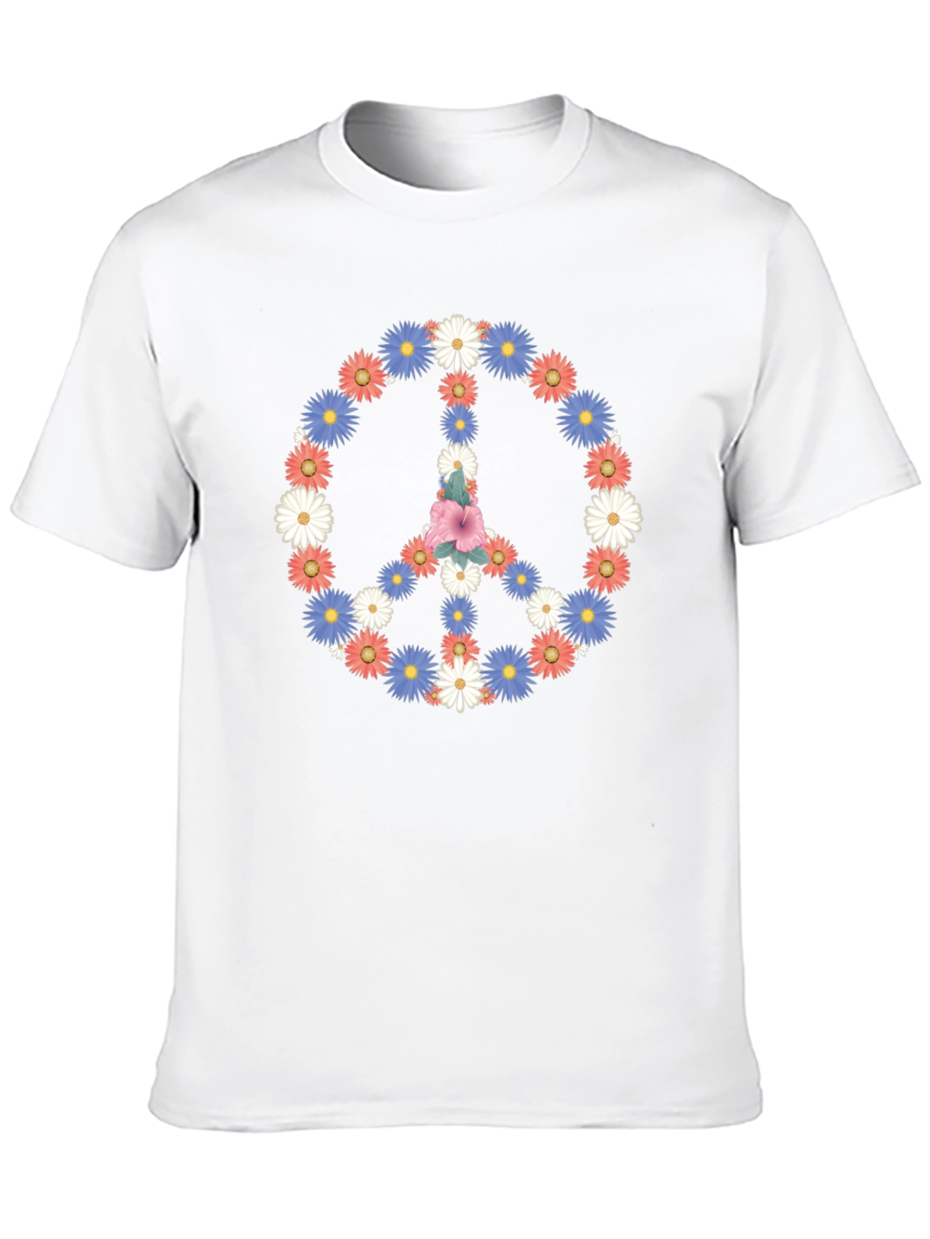 Floral Peace Sign Graphic T-Shirt