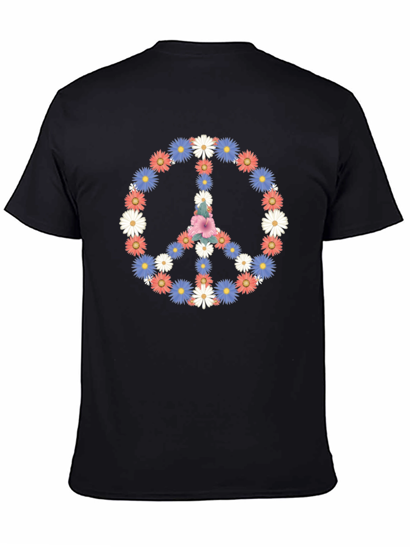 Floral Peace Sign Graphic T-Shirt