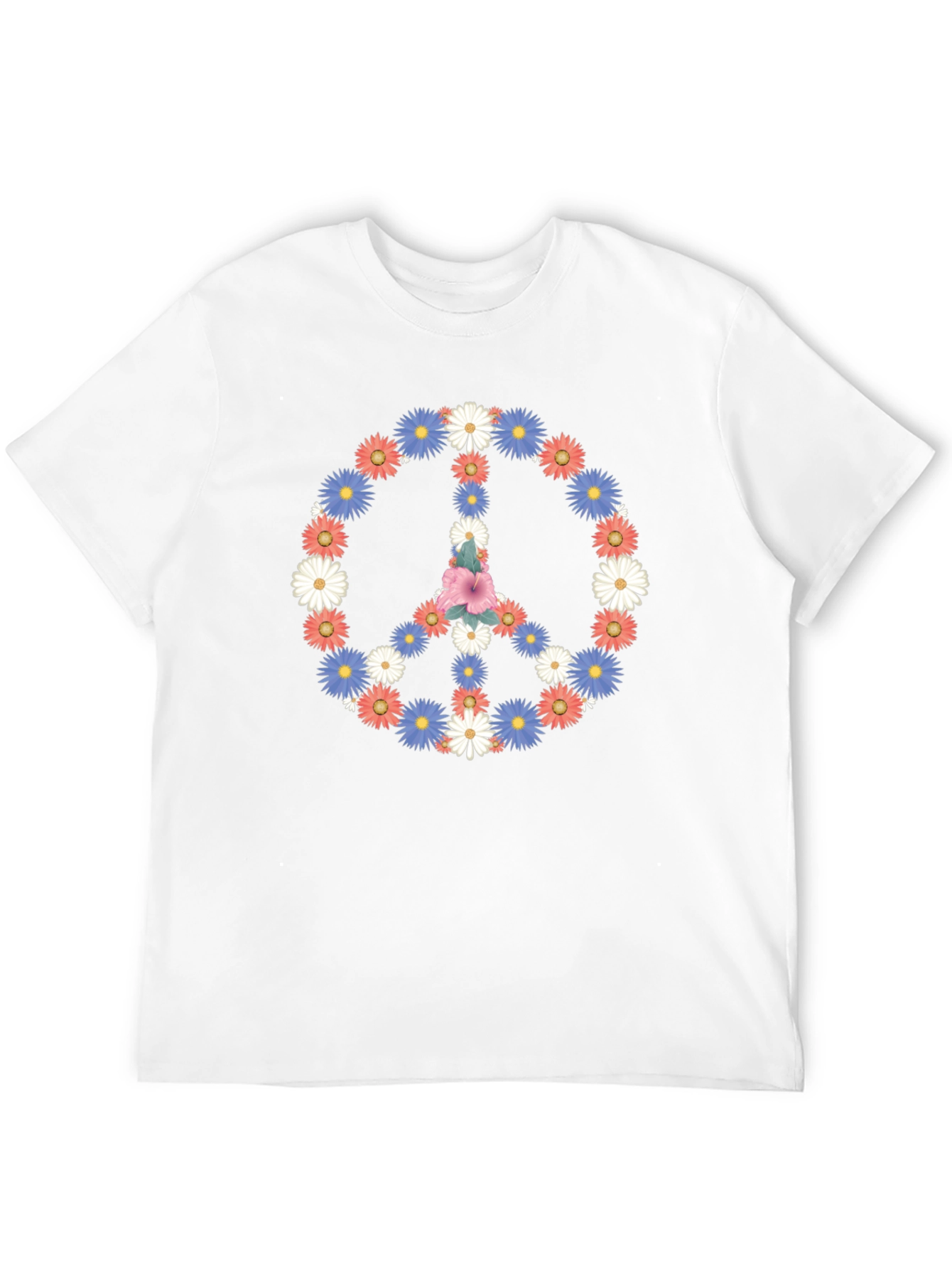 Floral Peace Sign Graphic T-Shirt