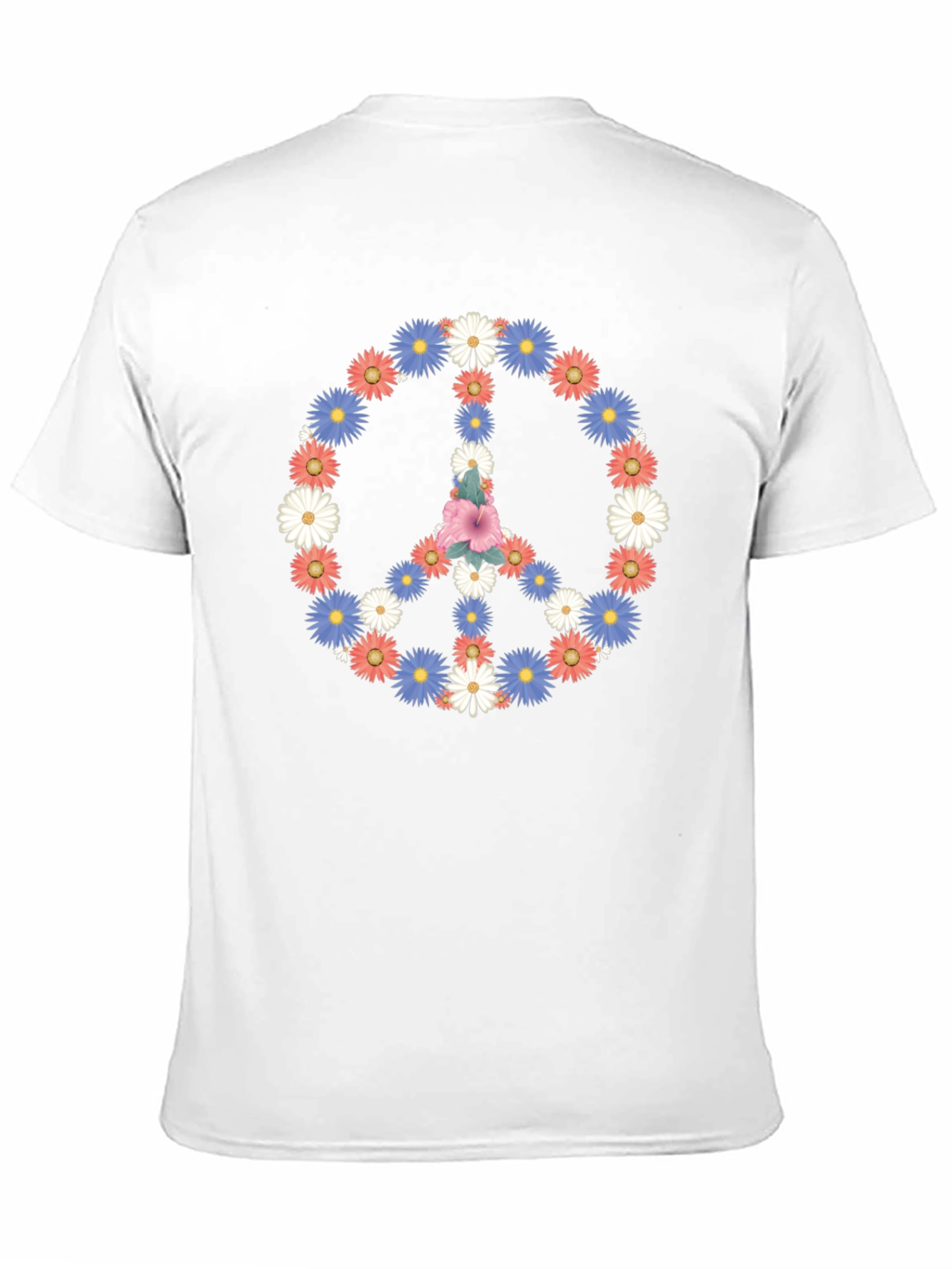 Floral Peace Sign Graphic T-Shirt