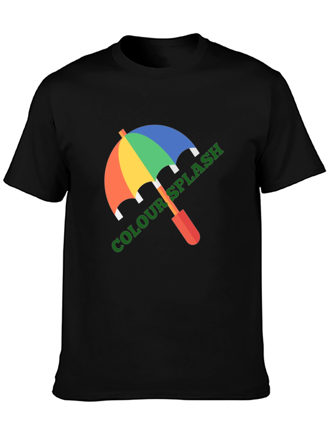 Colour Splash Umbrella Graphic Tee - Black