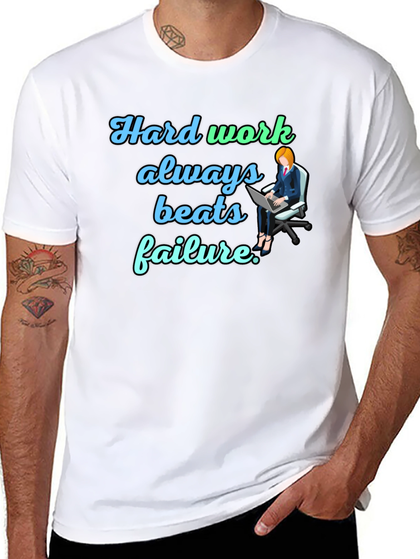 Hard Work Beats Failure Black T-Shirt