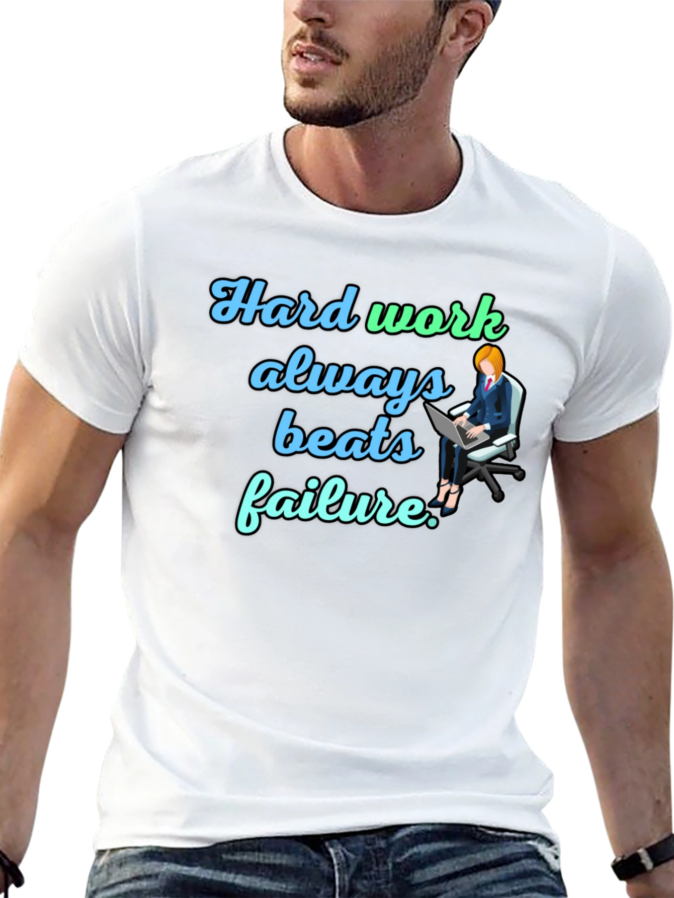 Hard Work Beats Failure Black T-Shirt