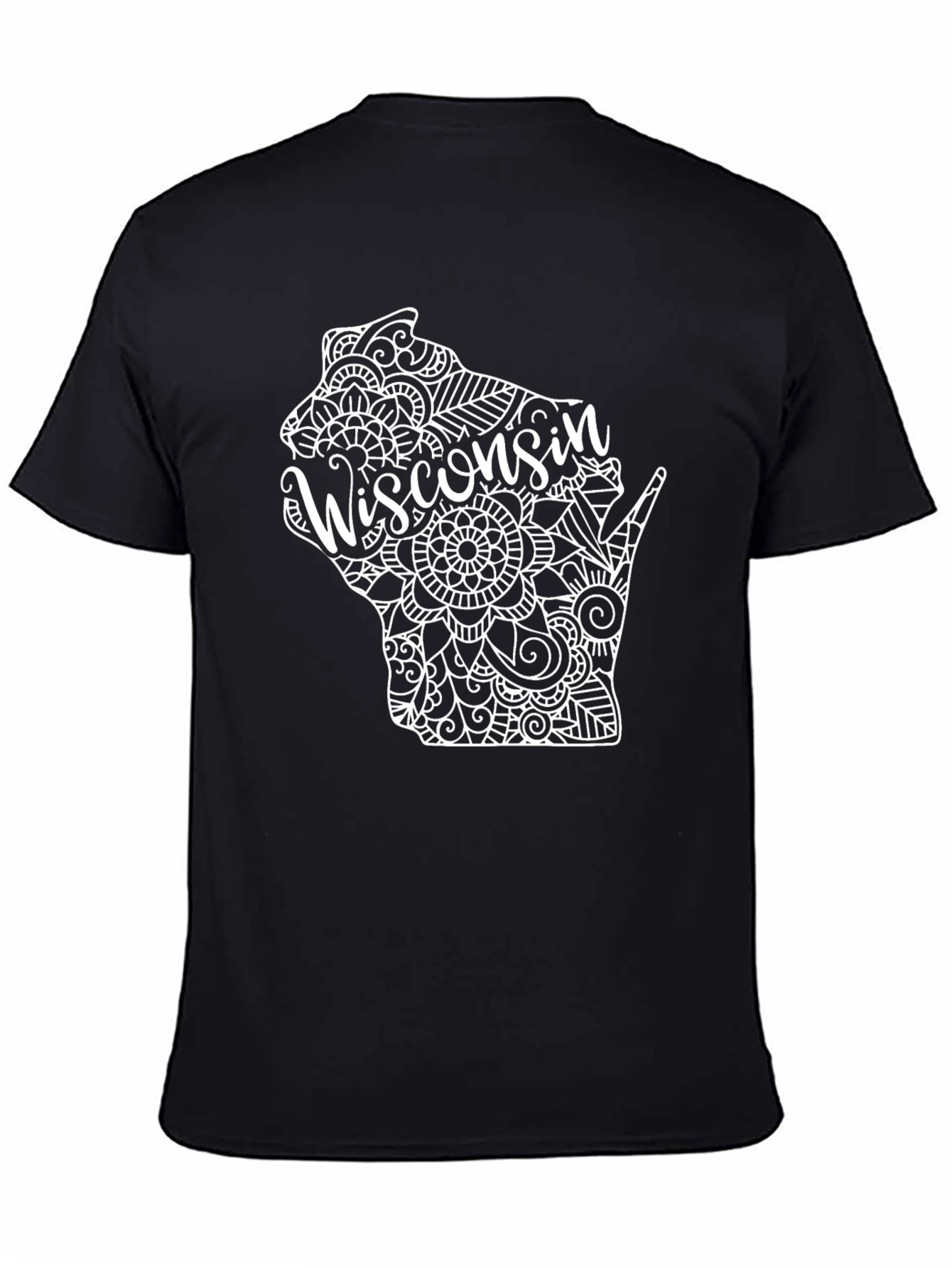 Wisconsin State Mandala T-Shirt - Black