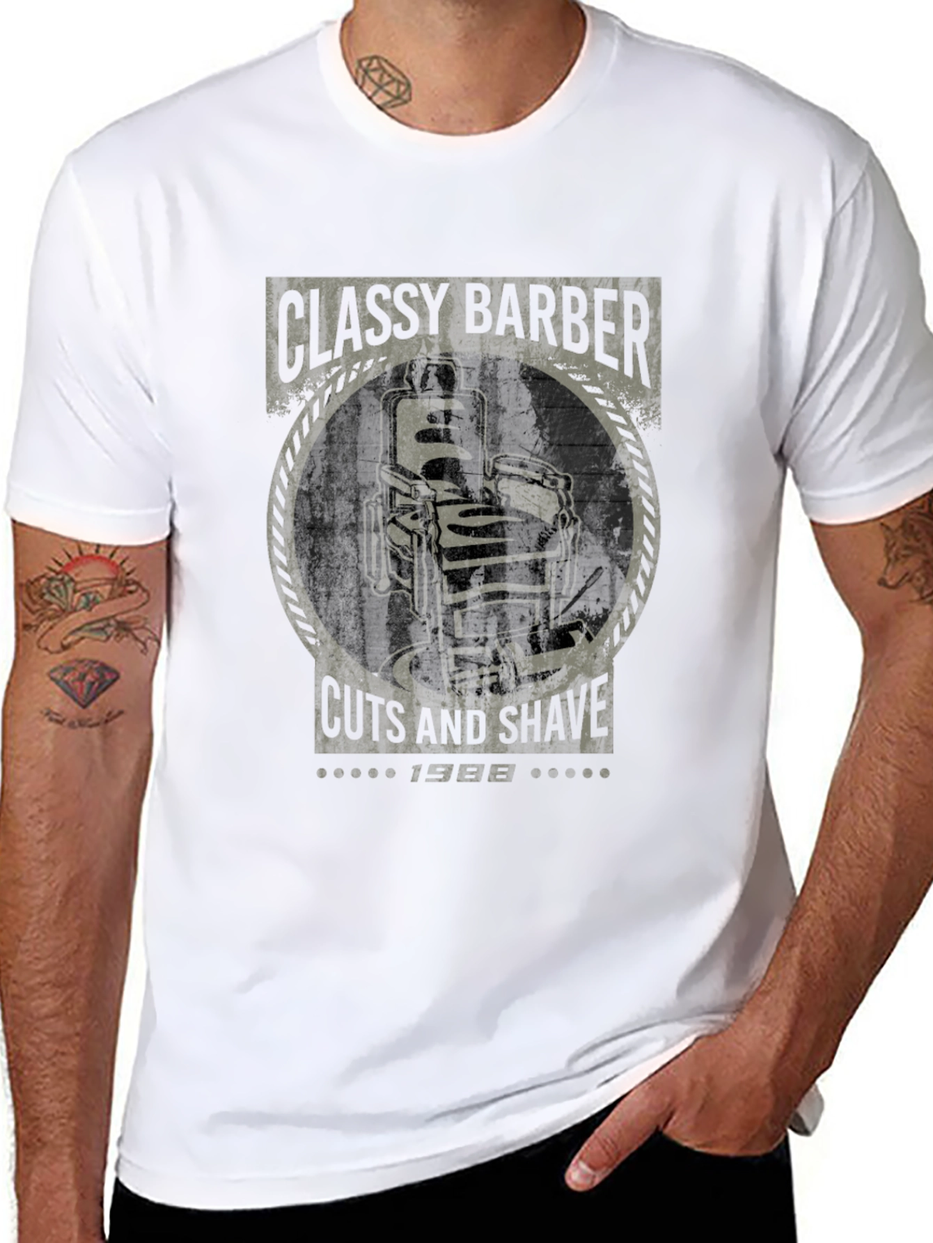 Classy Barber Graphic Tee - Cuts and Shave T-Shirt