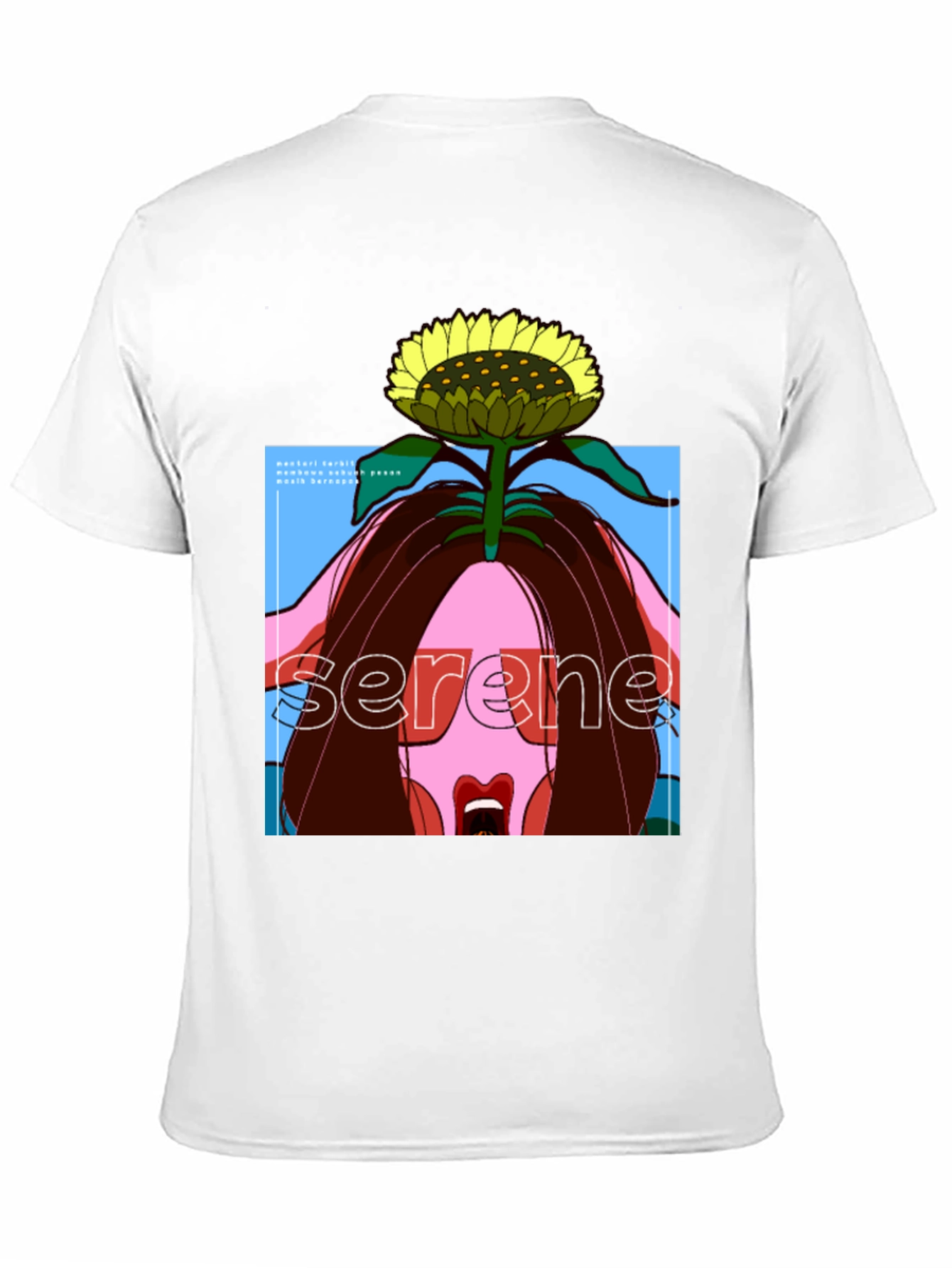 Serene Sunflower Graphic Black T-Shirt