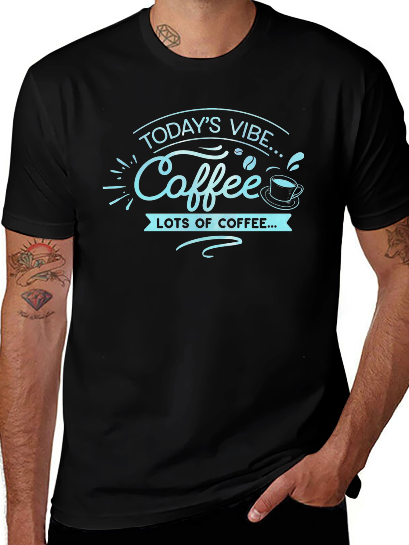 Coffee Vibe T-Shirt - Black Graphic Tee