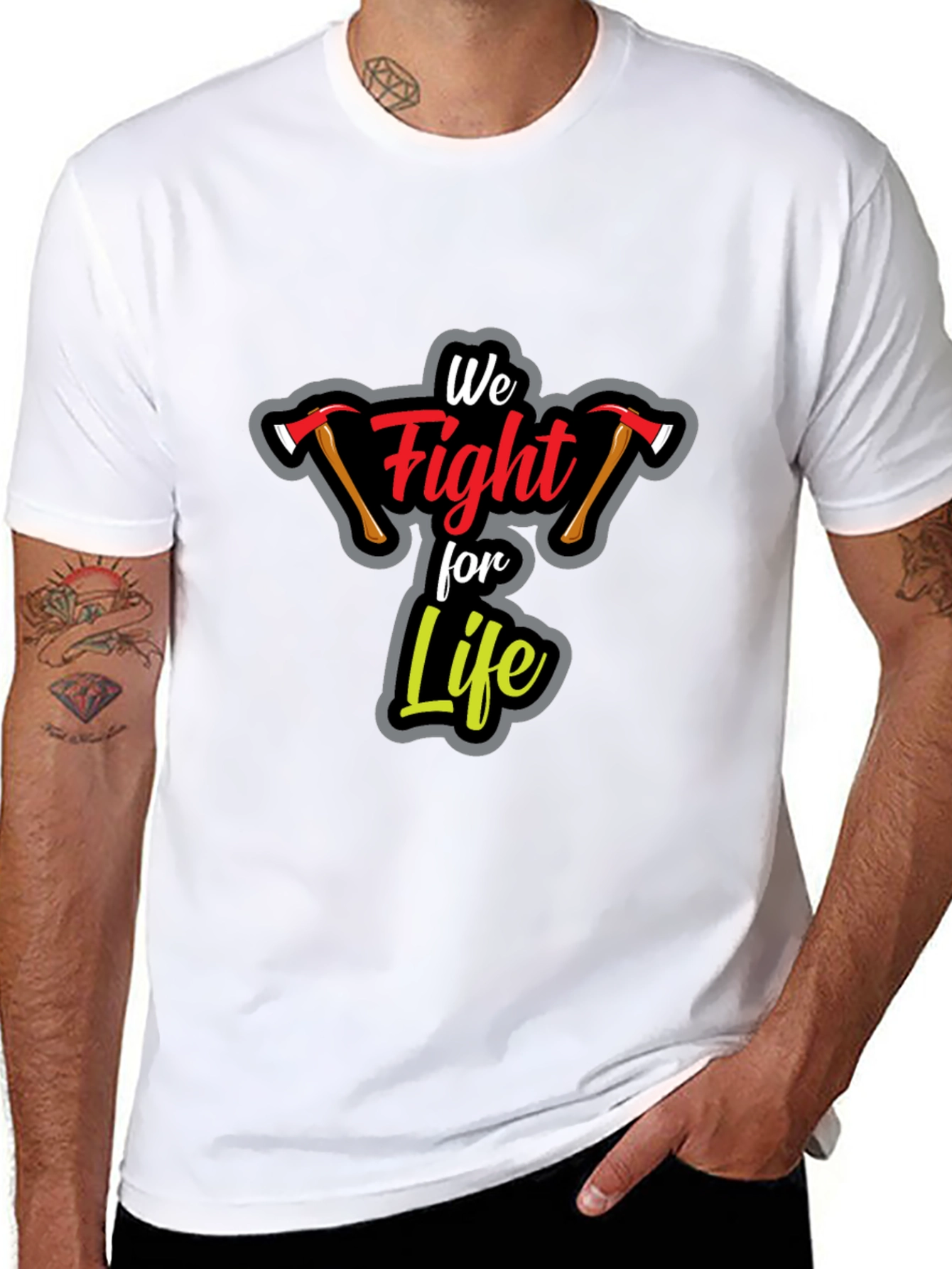 Firefighter We Fight For Life Graphic T-Shirt
