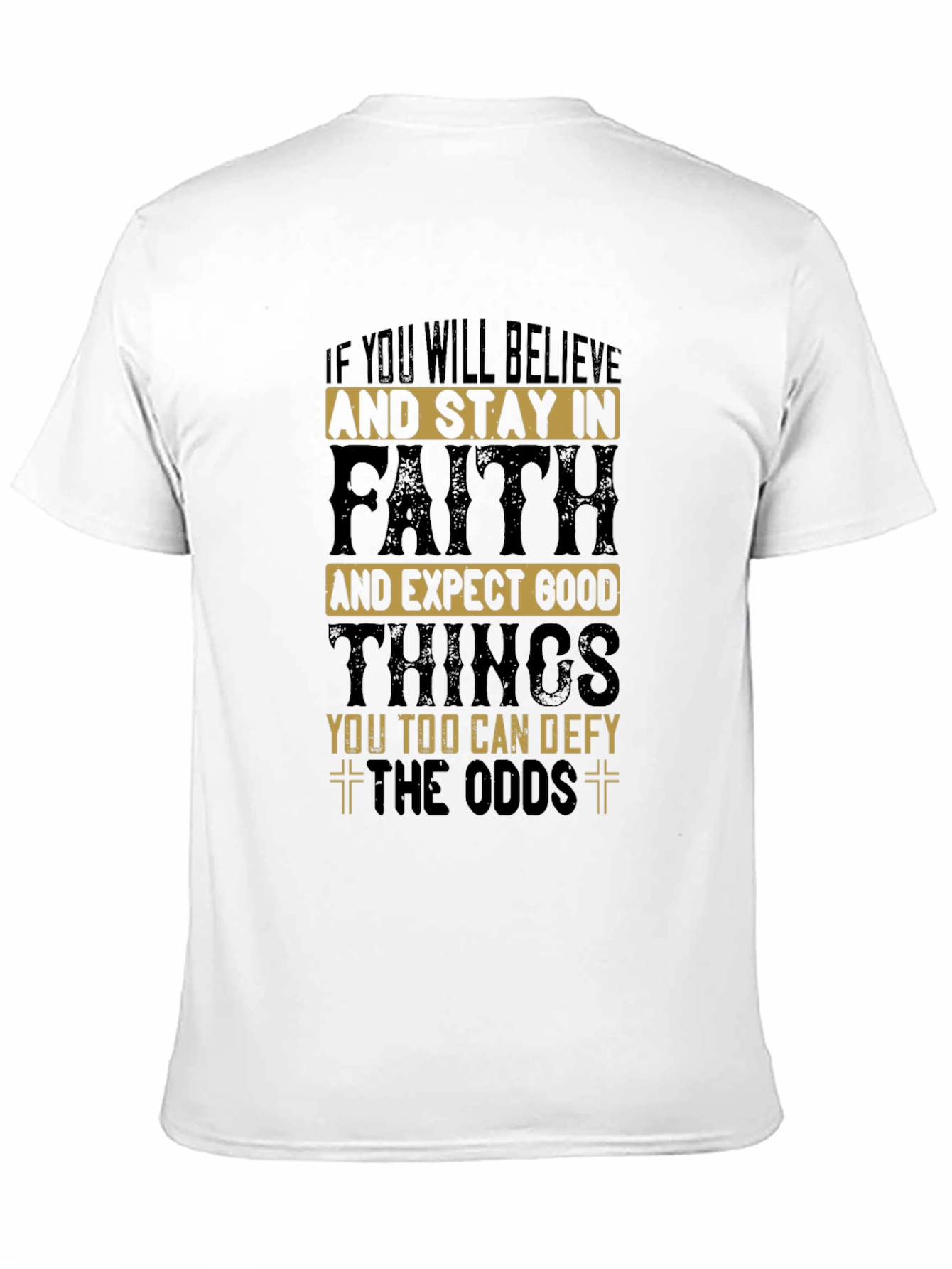 Faith Over Odds Black Graphic Tee
