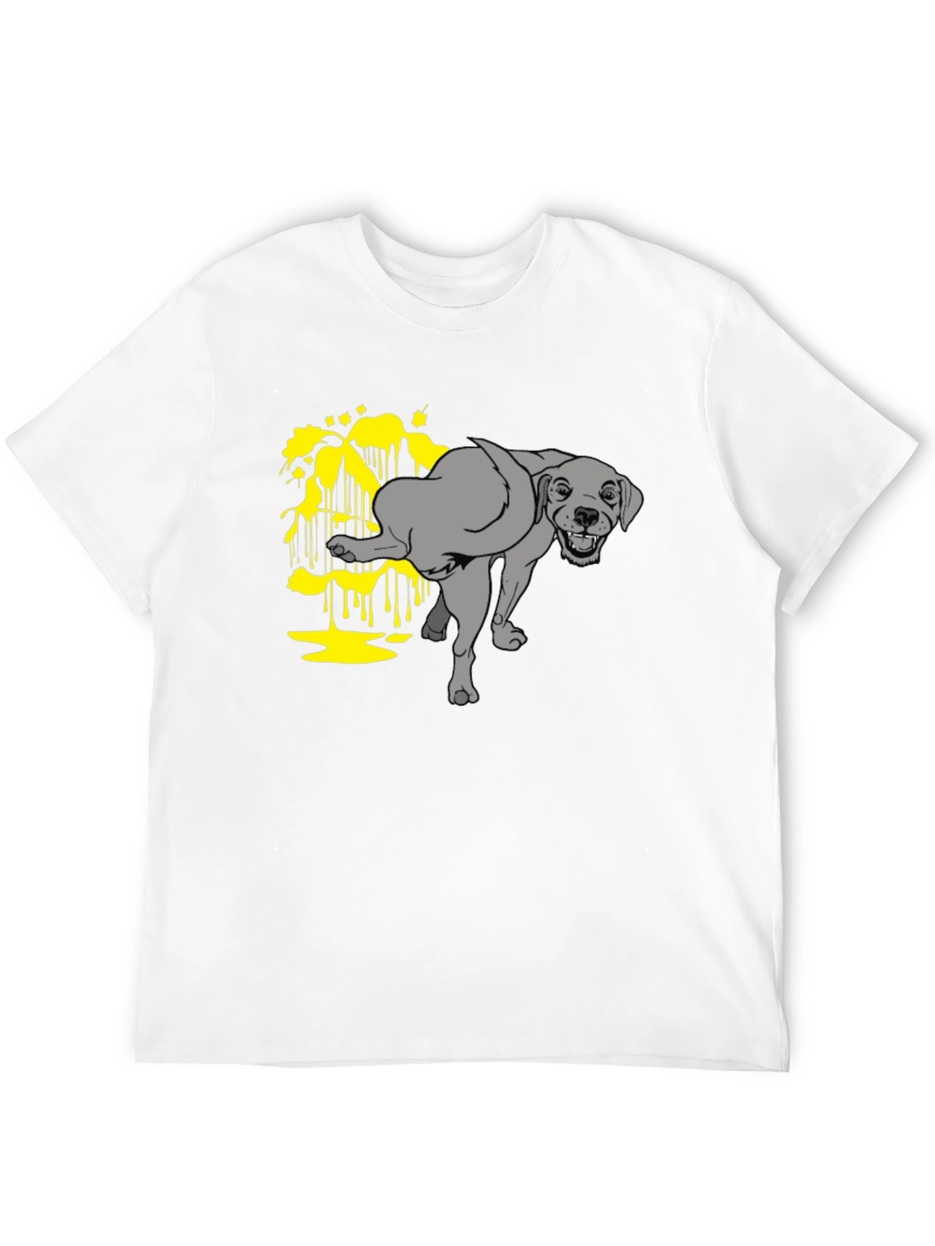 Funny Dog Peeing Humor Graphic Black T-Shirt