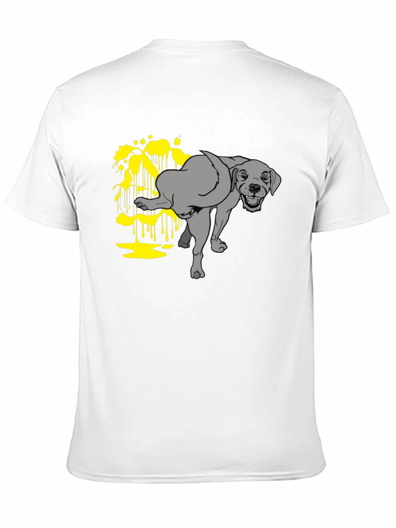 Funny Dog Peeing Humor Graphic Black T-Shirt