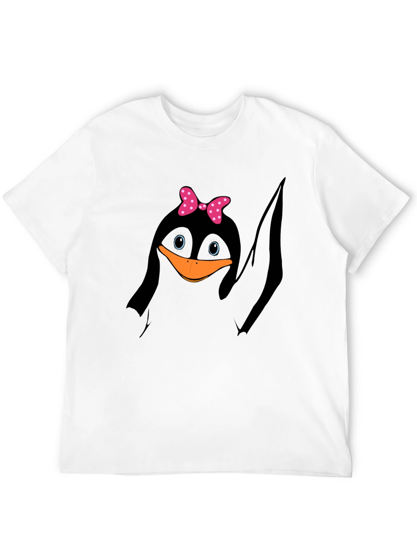 Cute Penguin Bow T-Shirt - Mens Black Tee