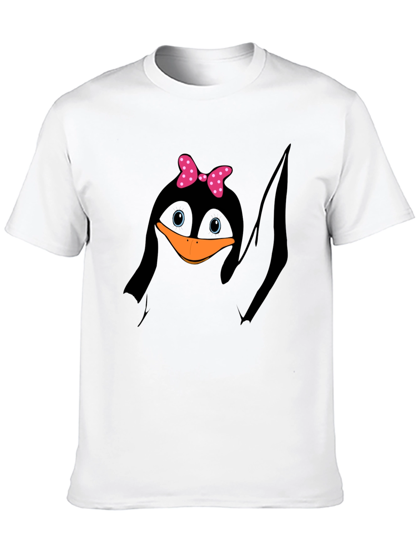 Cute Penguin Bow T-Shirt - Mens Black Tee
