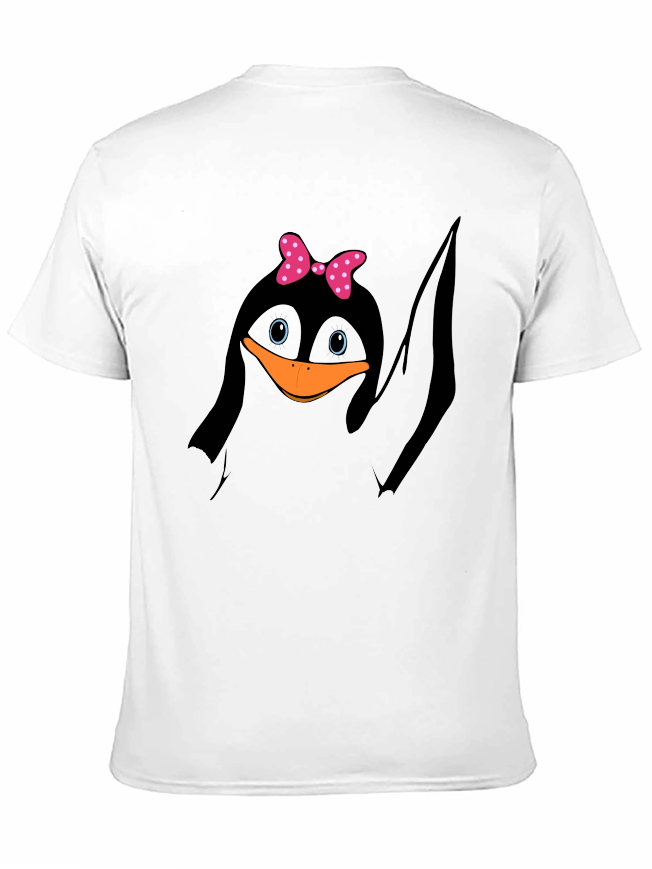 Cute Penguin Bow T-Shirt - Mens Black Tee