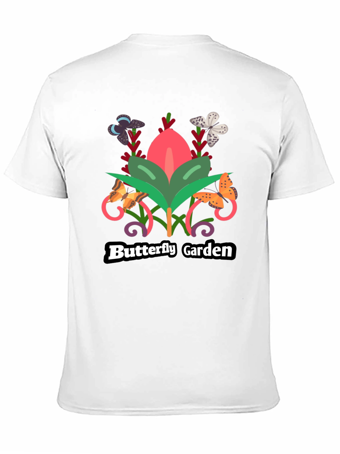 Butterfly Garden Black T-Shirt