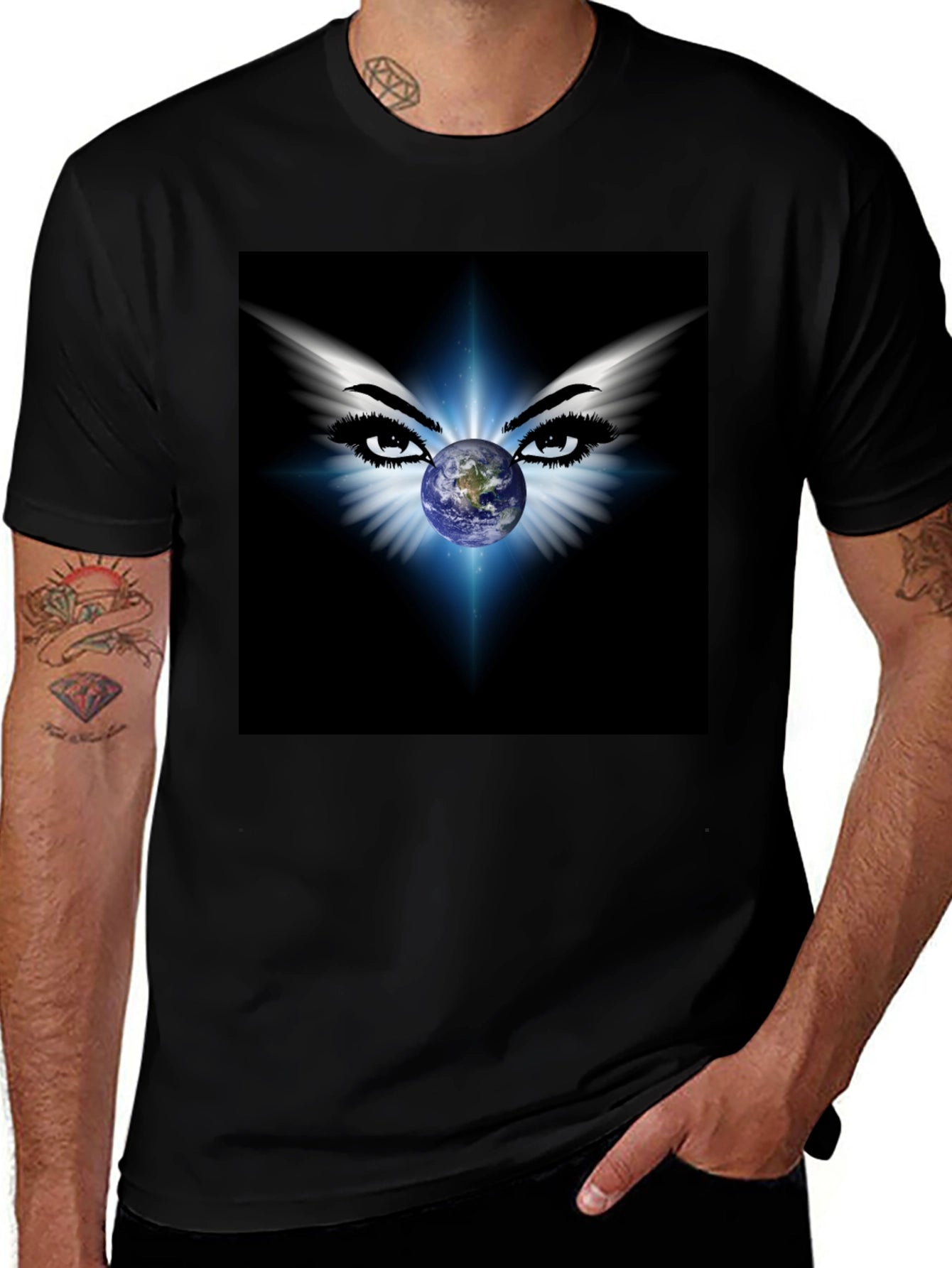 Earth Eyes Graphic Tee - Black