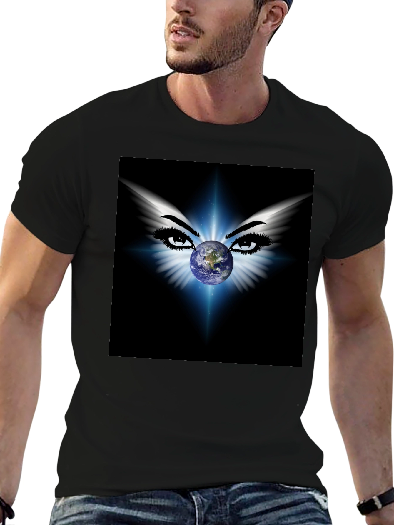 Earth Eyes Graphic Tee - Black