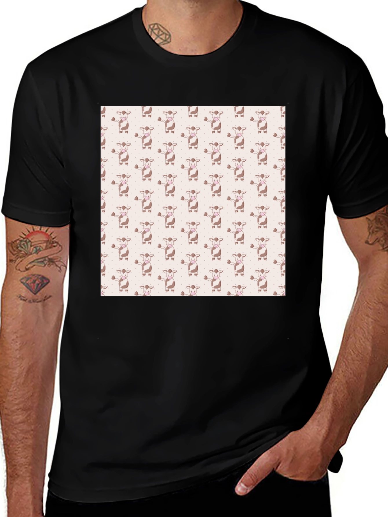 Cow Print T-Shirt - Quirky & Comfortable
