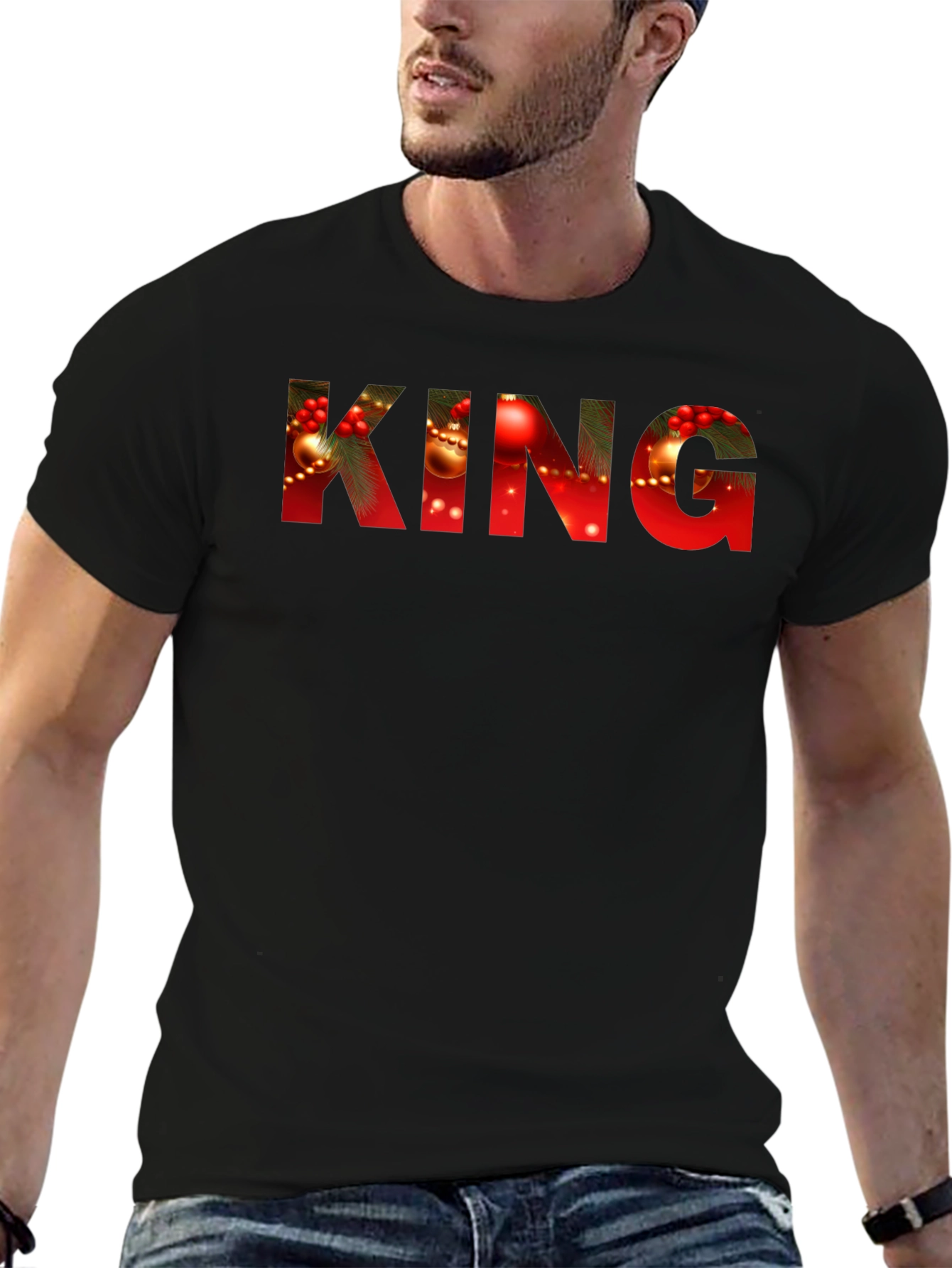 Christmas King Graphic Tee - Holiday Season Apparel