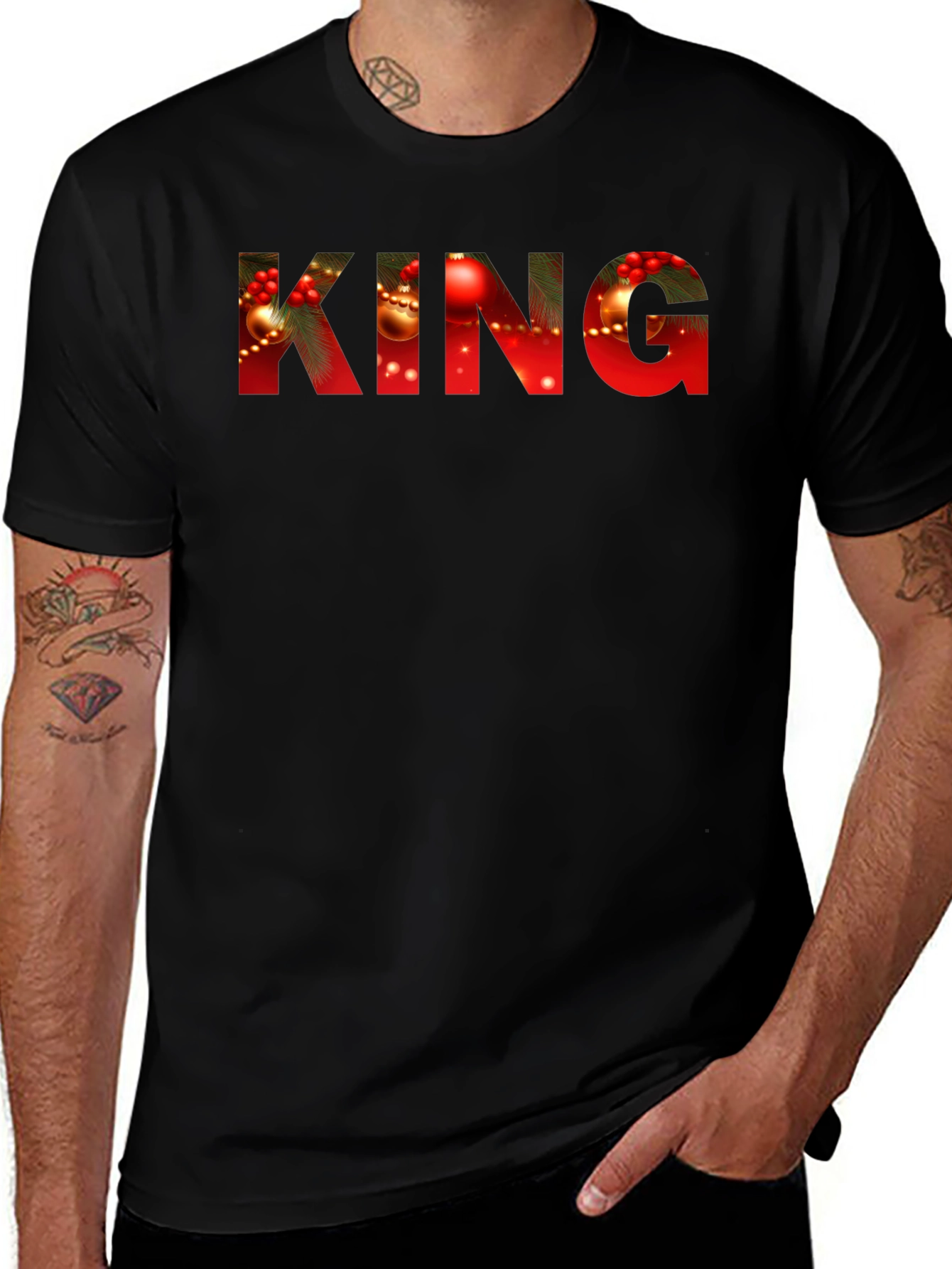 Christmas King Graphic Tee - Holiday Season Apparel