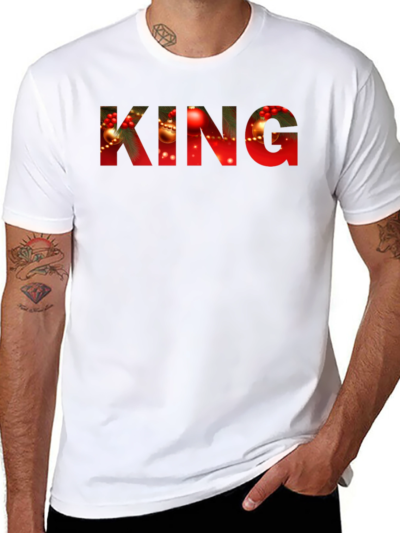 Christmas King Graphic Tee - Holiday Season Apparel