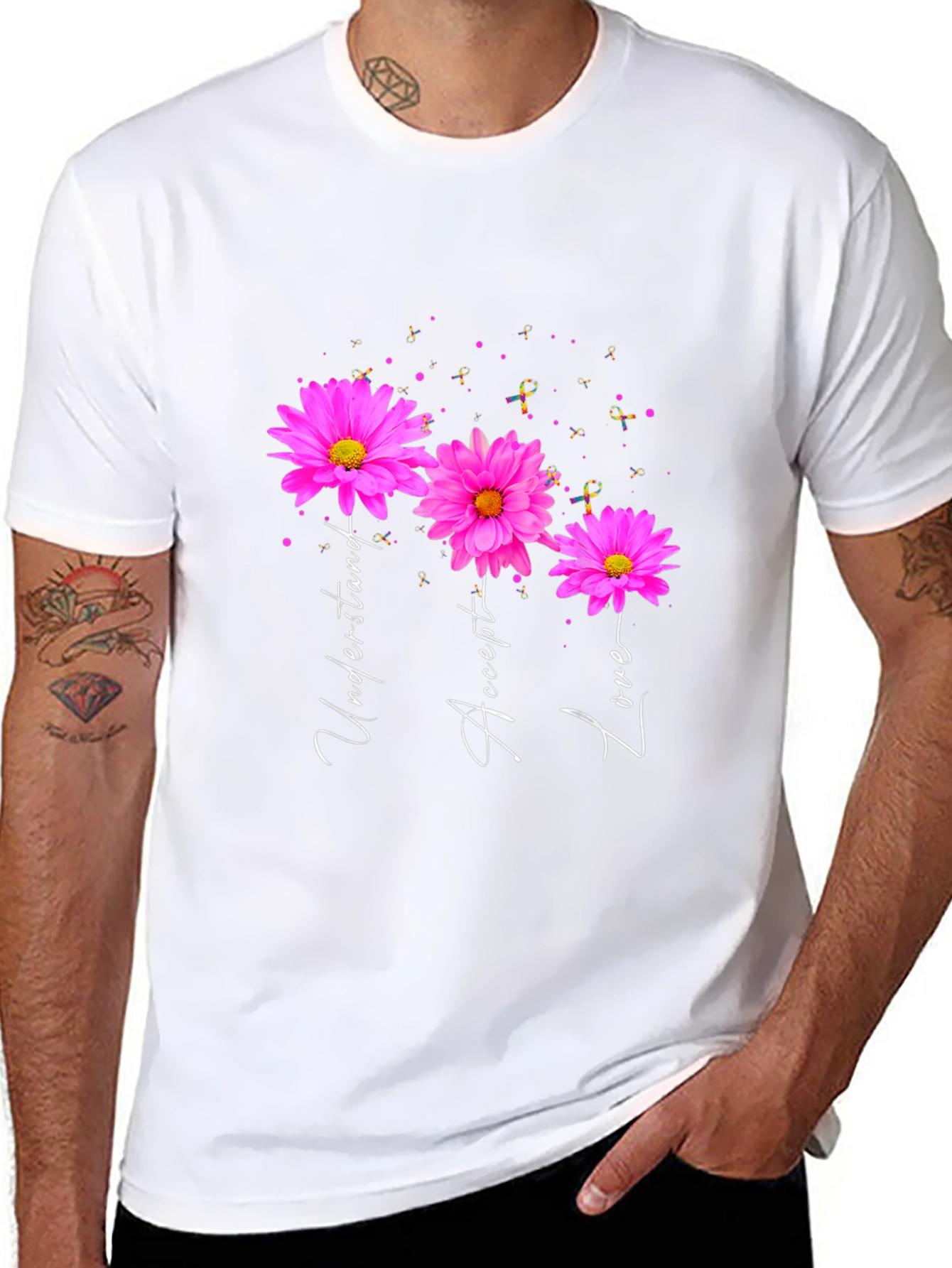 Understand Accept Love Floral Awareness Tee