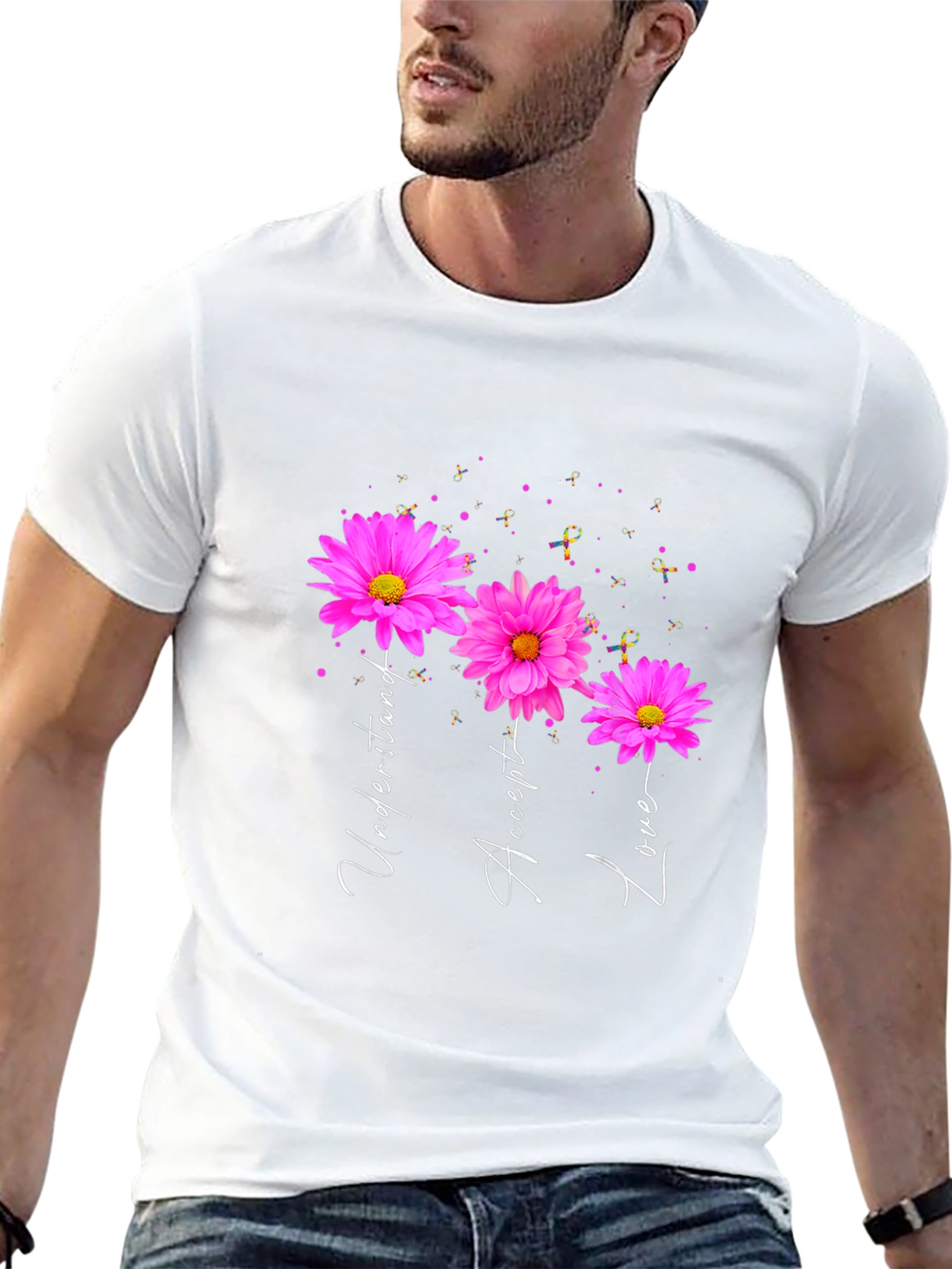 Understand Accept Love Floral Awareness Tee